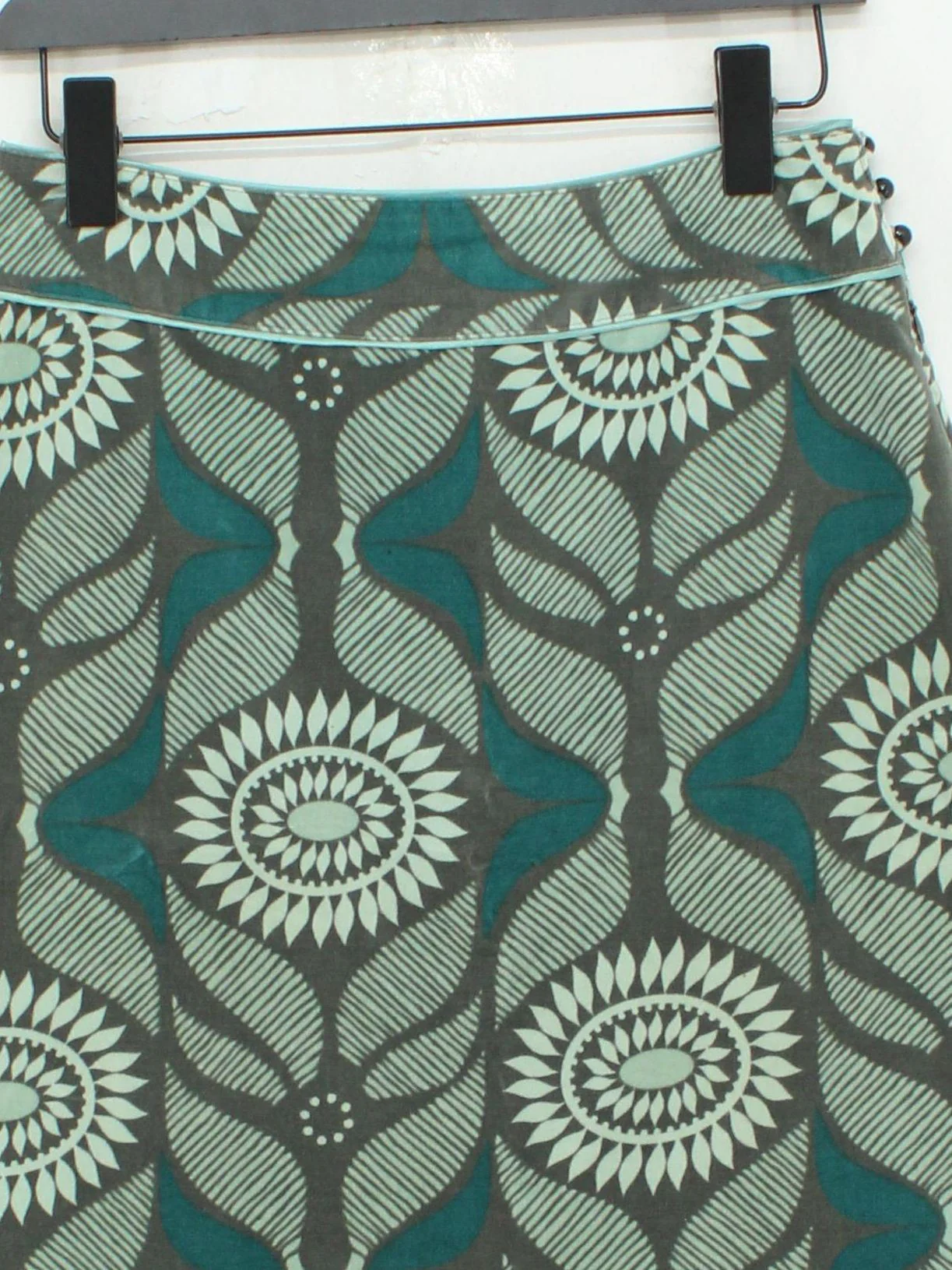 White Stuff Women's Midi Skirt UK 8 Multi Cotton with Elastane A-Line - Image 3
