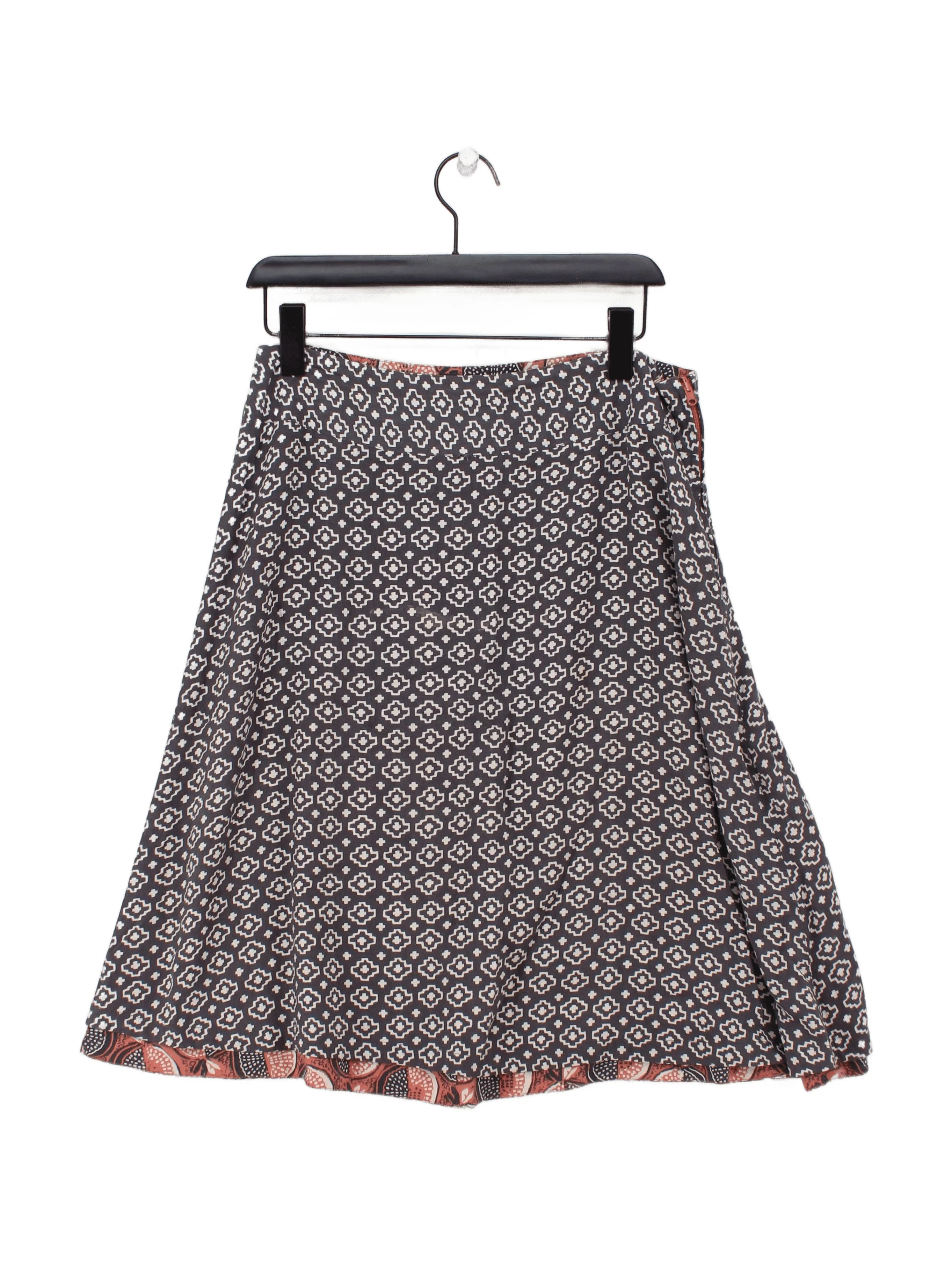 White Stuff Women's Midi Skirt W 32 in Multi Geometric 100% Viscose Midi A-Line