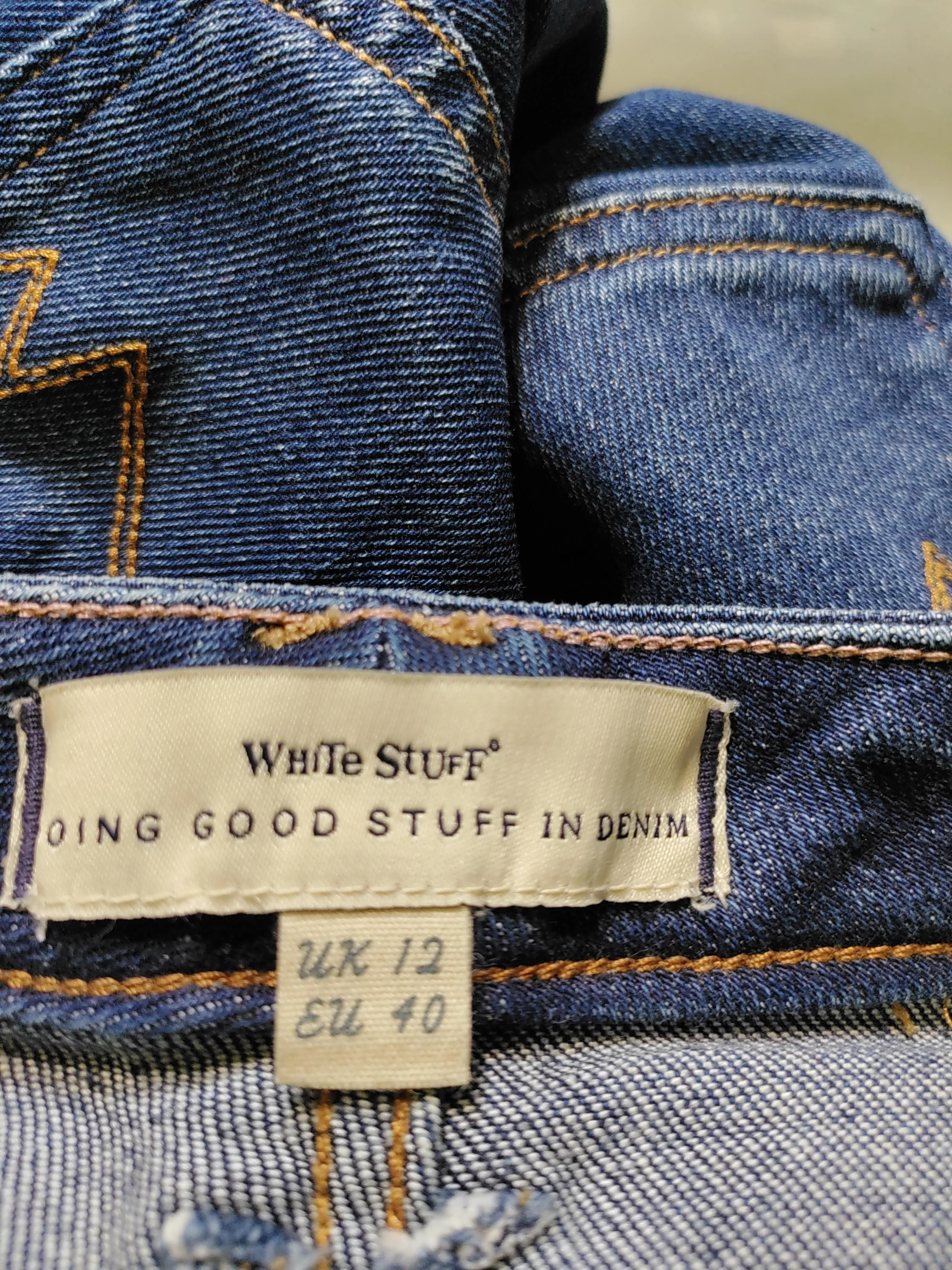 White Stuff Women's Mini Skirt UK 12 Blue Cotton - Image 6