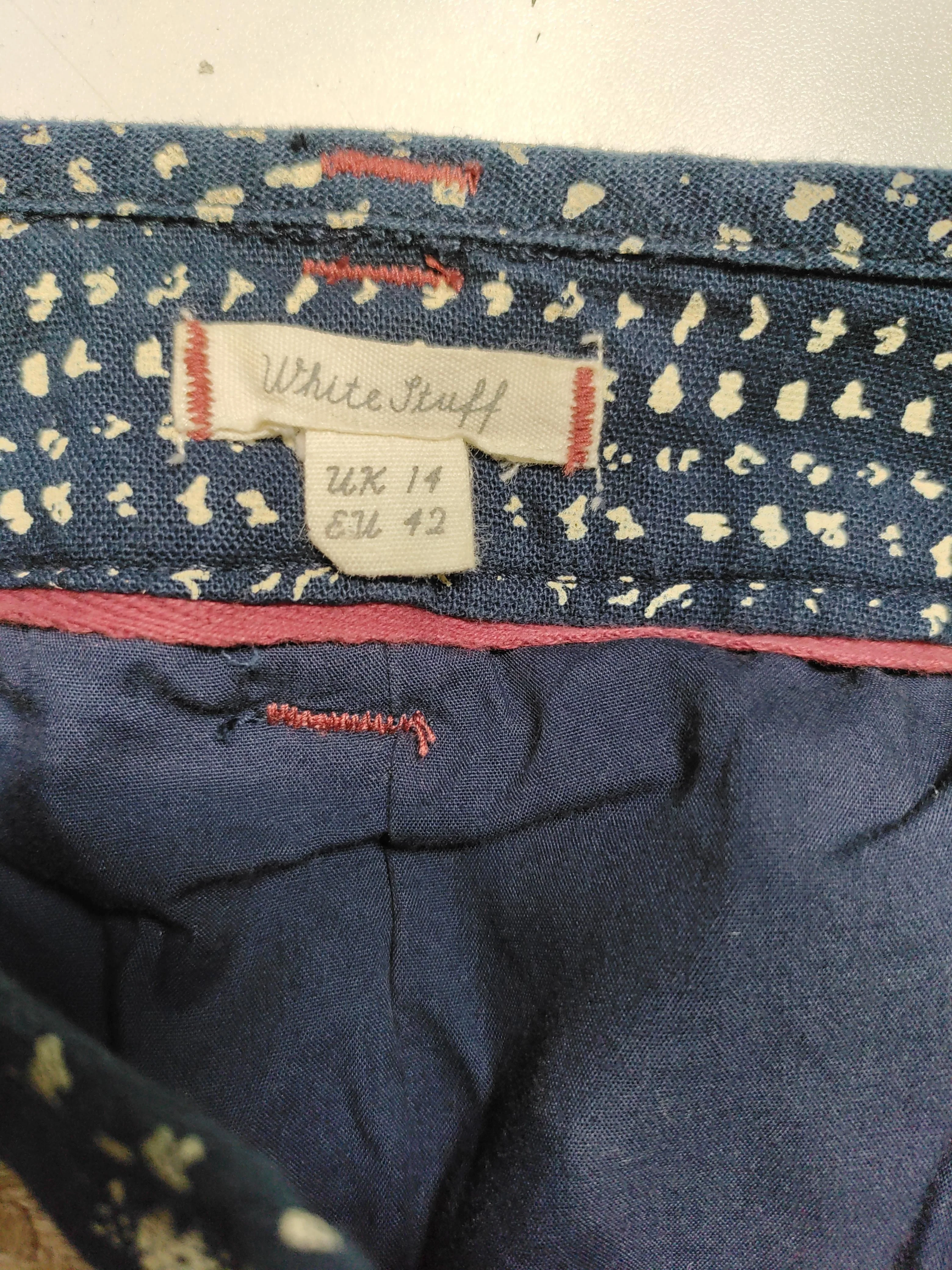 White Stuff Women's Mini Skirt UK 14 Blue Linen with Cotton, Polyester Mini - Image 5