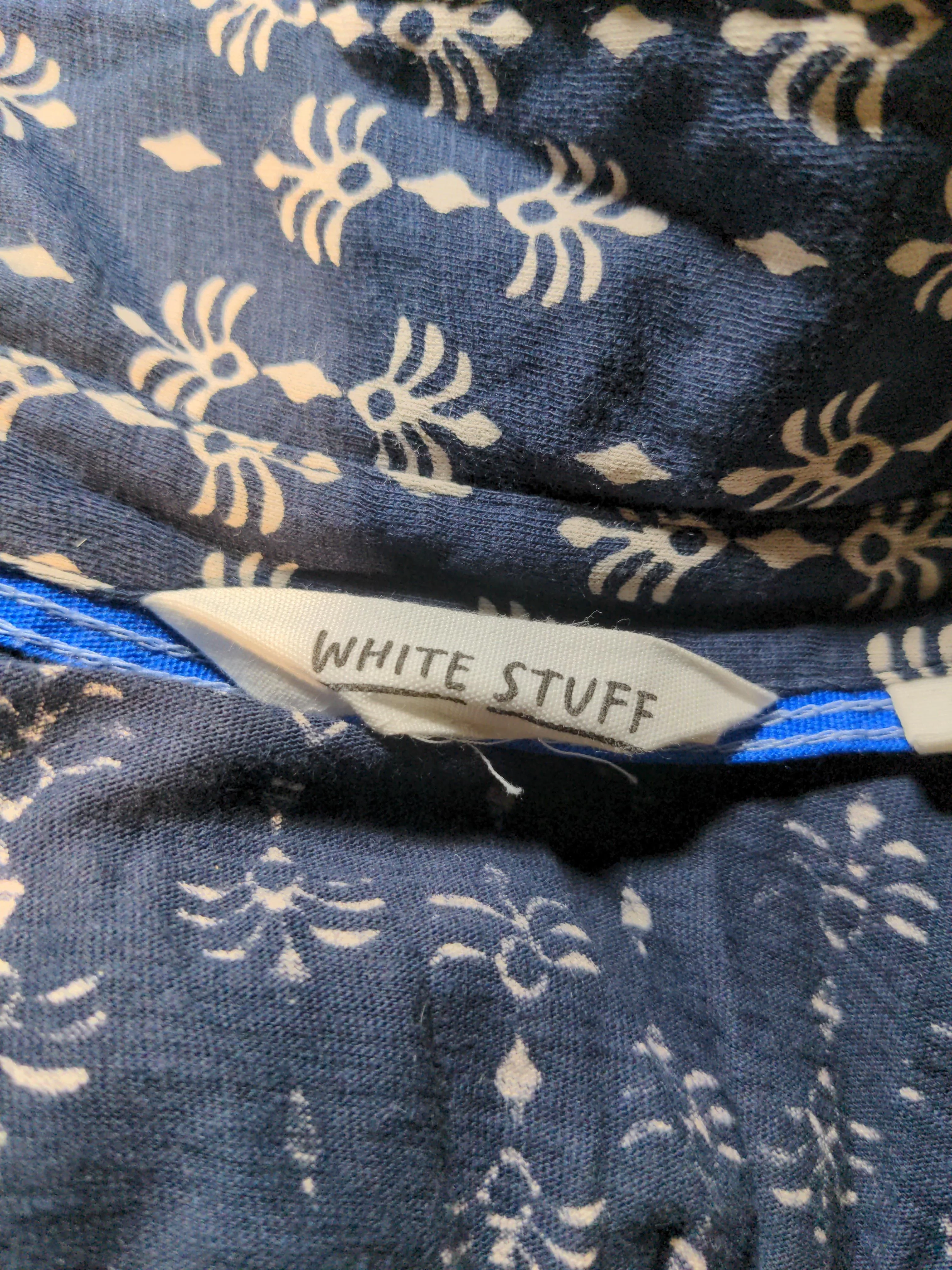White Stuff Women's Shirt L Blue 100% Other Long Sleeve Collared Basic - Image 5