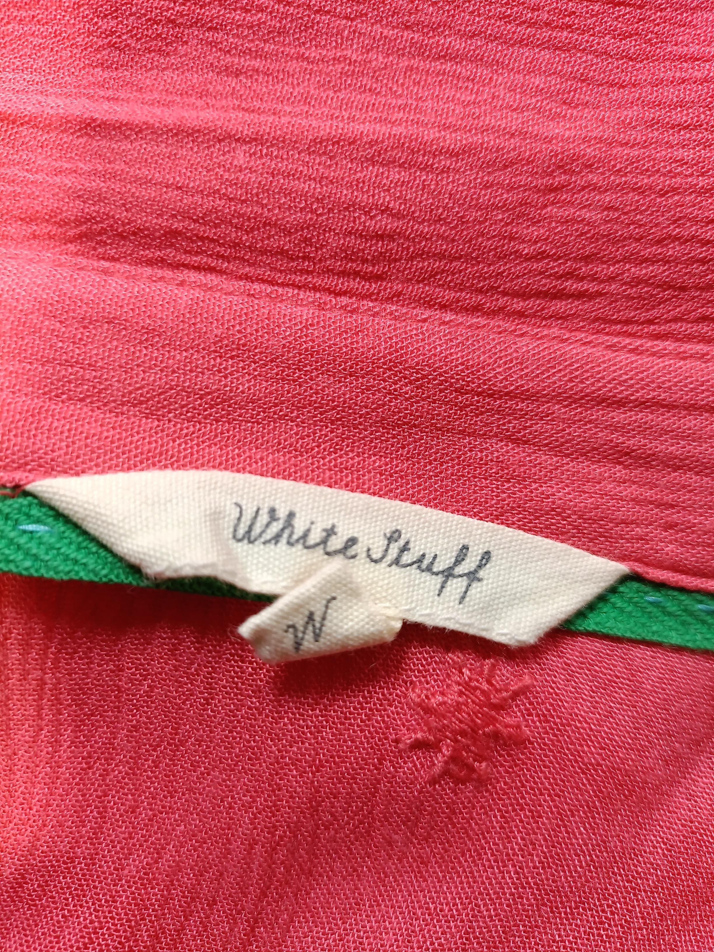 White Stuff Women's Shirt M Red Viscose with Polyester Basic - Image 5