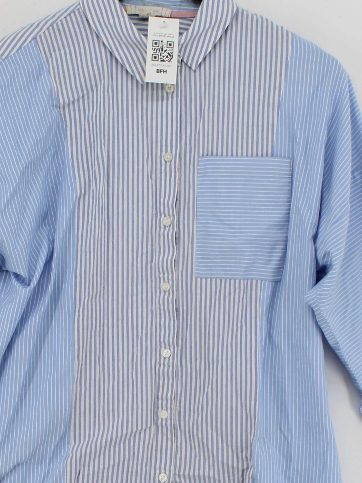 White Stuff Women's Shirt UK 12 Blue Cotton with Cotton, Polyester Basic - Image 3