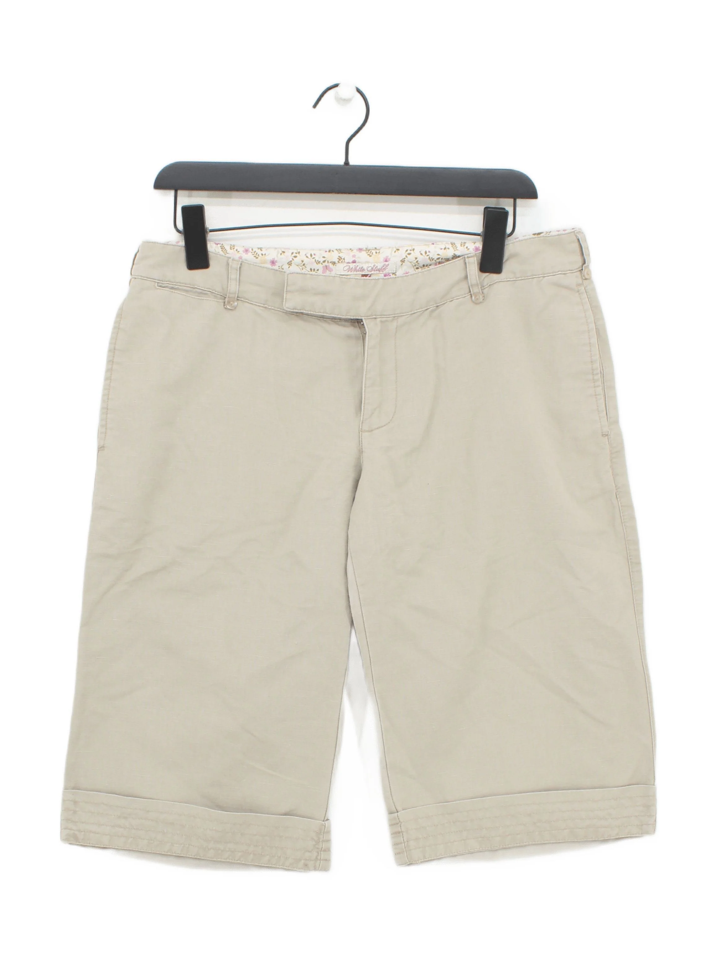 White Stuff Women's Shorts UK 12 Cream Linen with Cotton Mom