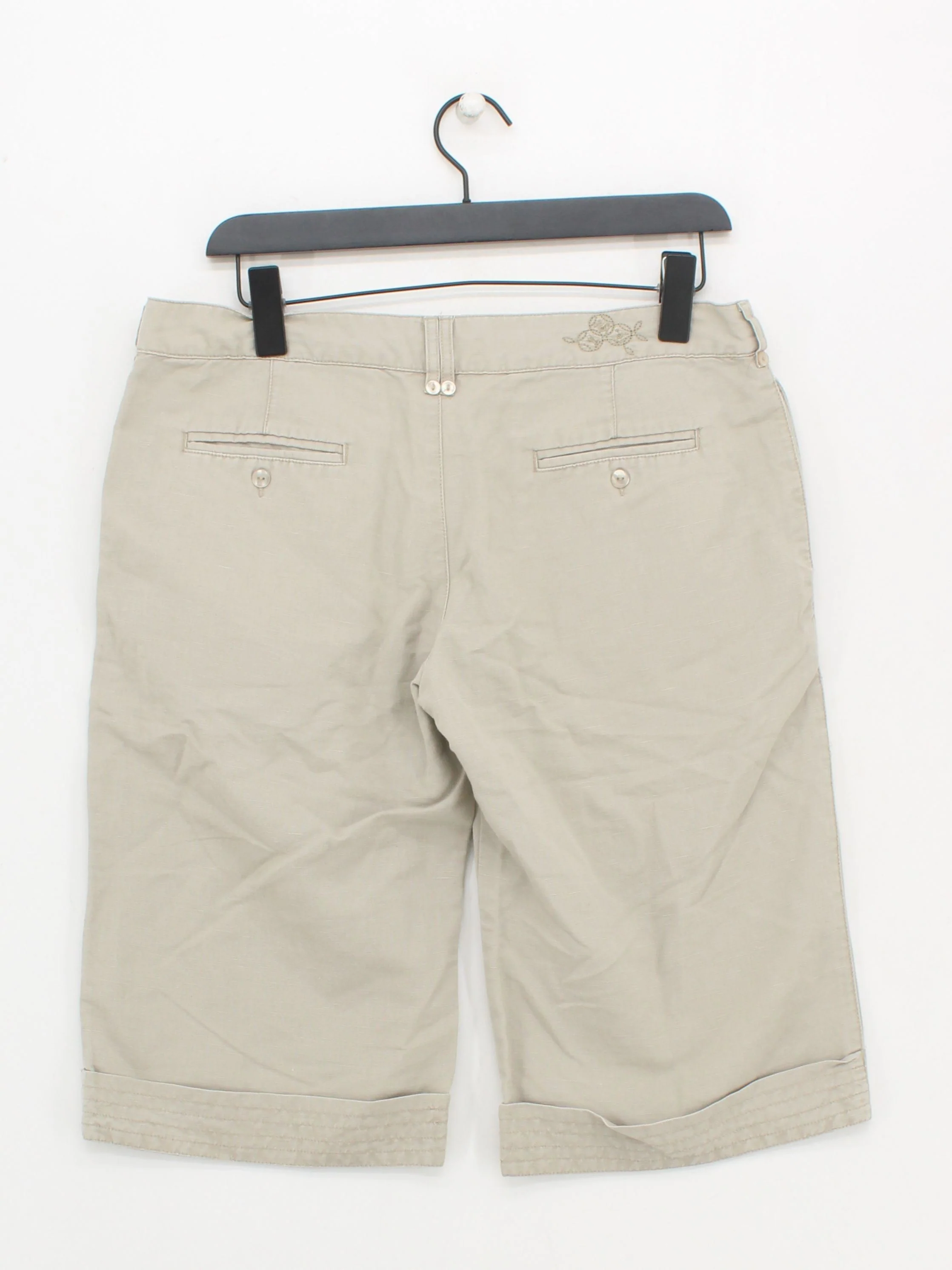 White Stuff Women's Shorts UK 12 Cream Linen with Cotton Mom - Image 2