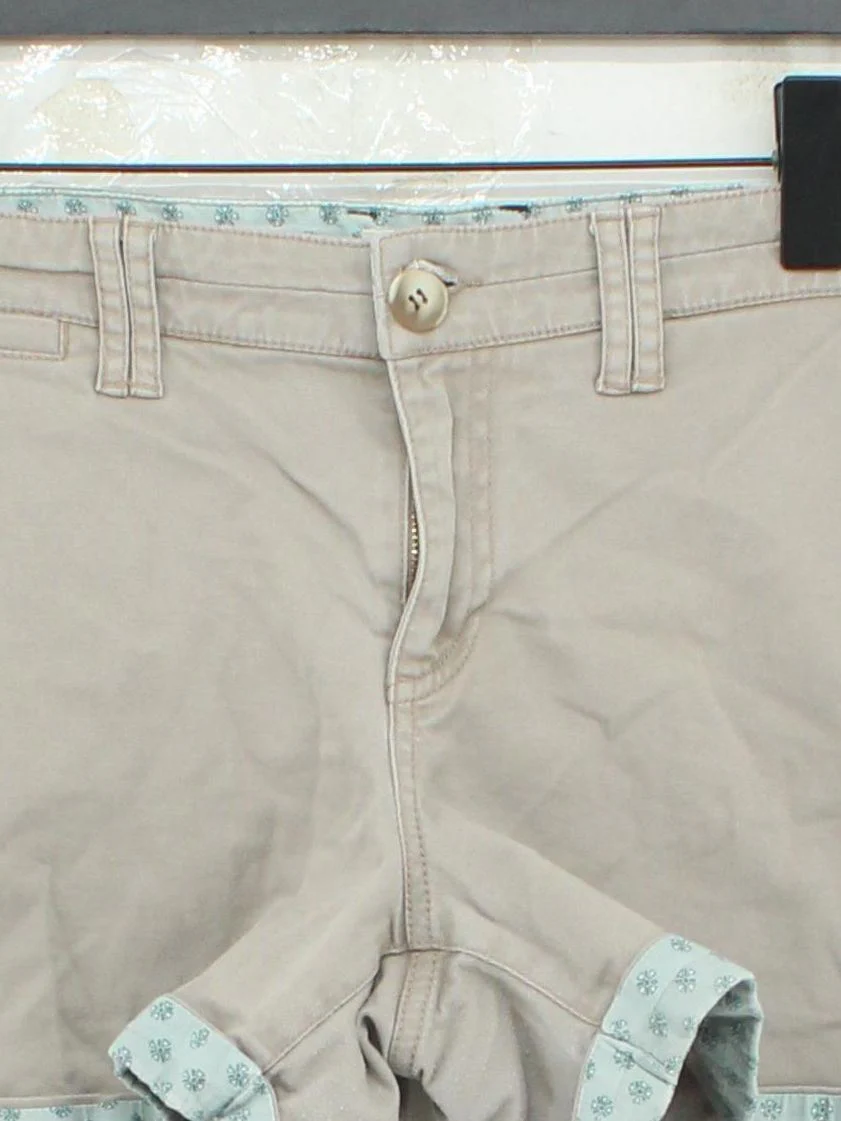 White Stuff Women's Shorts UK 12 Tan Cotton with Elastane Cut-Off - Image 3