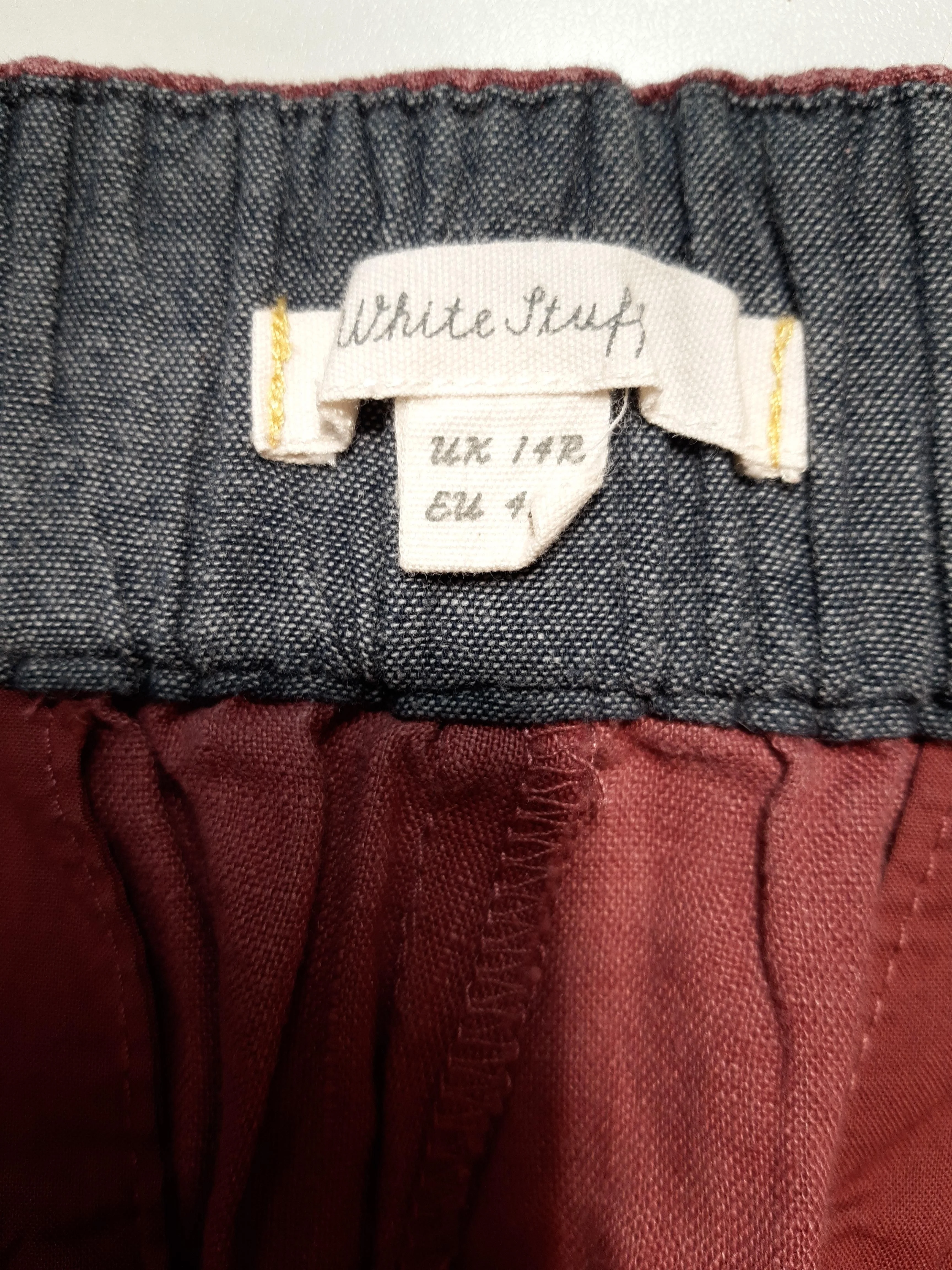 White Stuff Women's Shorts UK 14 Red 100% Linen Paperbag - Image 5