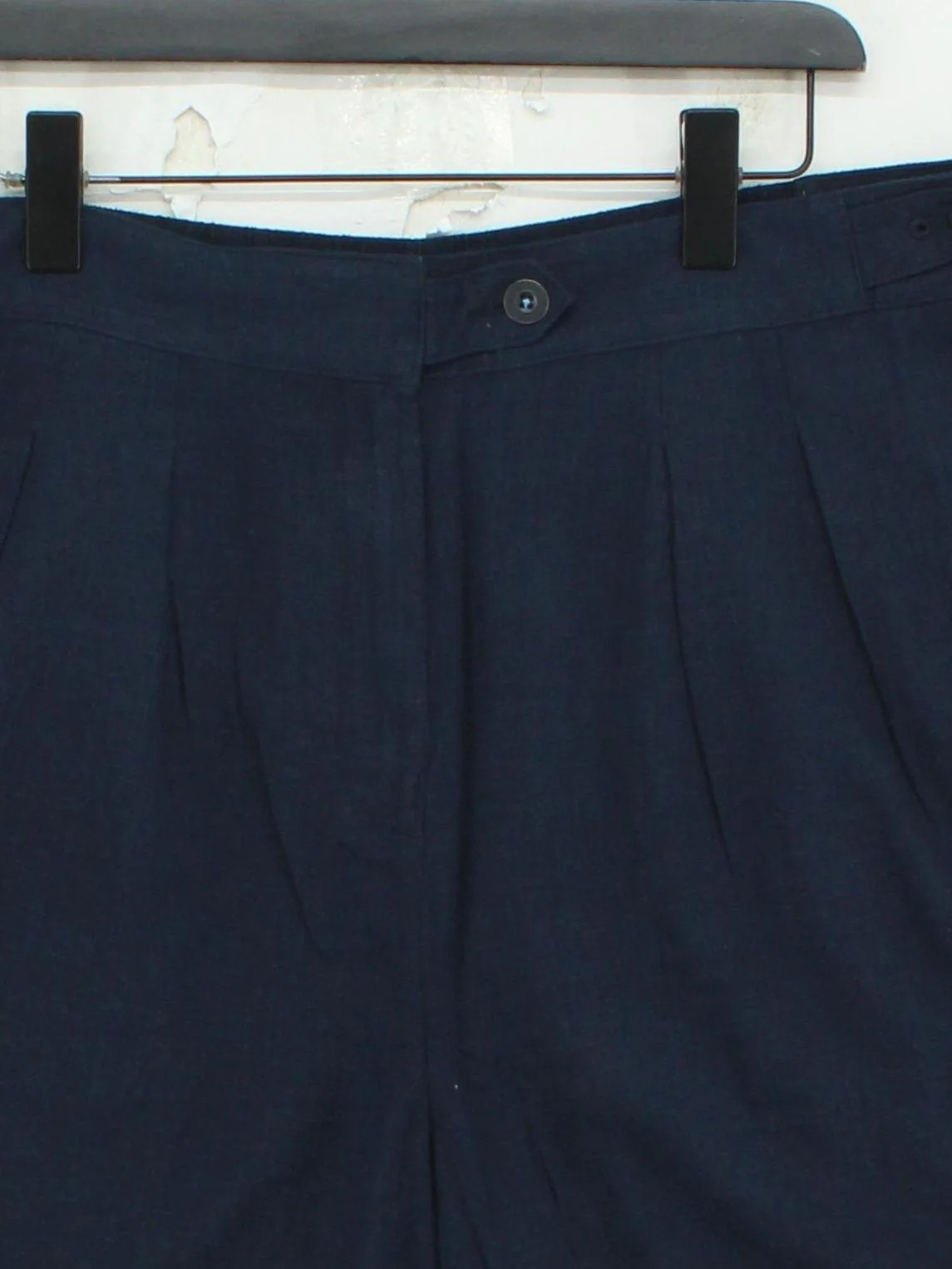 White Stuff Women's Shorts UK 16 Blue Viscose with Linen Cut-Off - Image 3