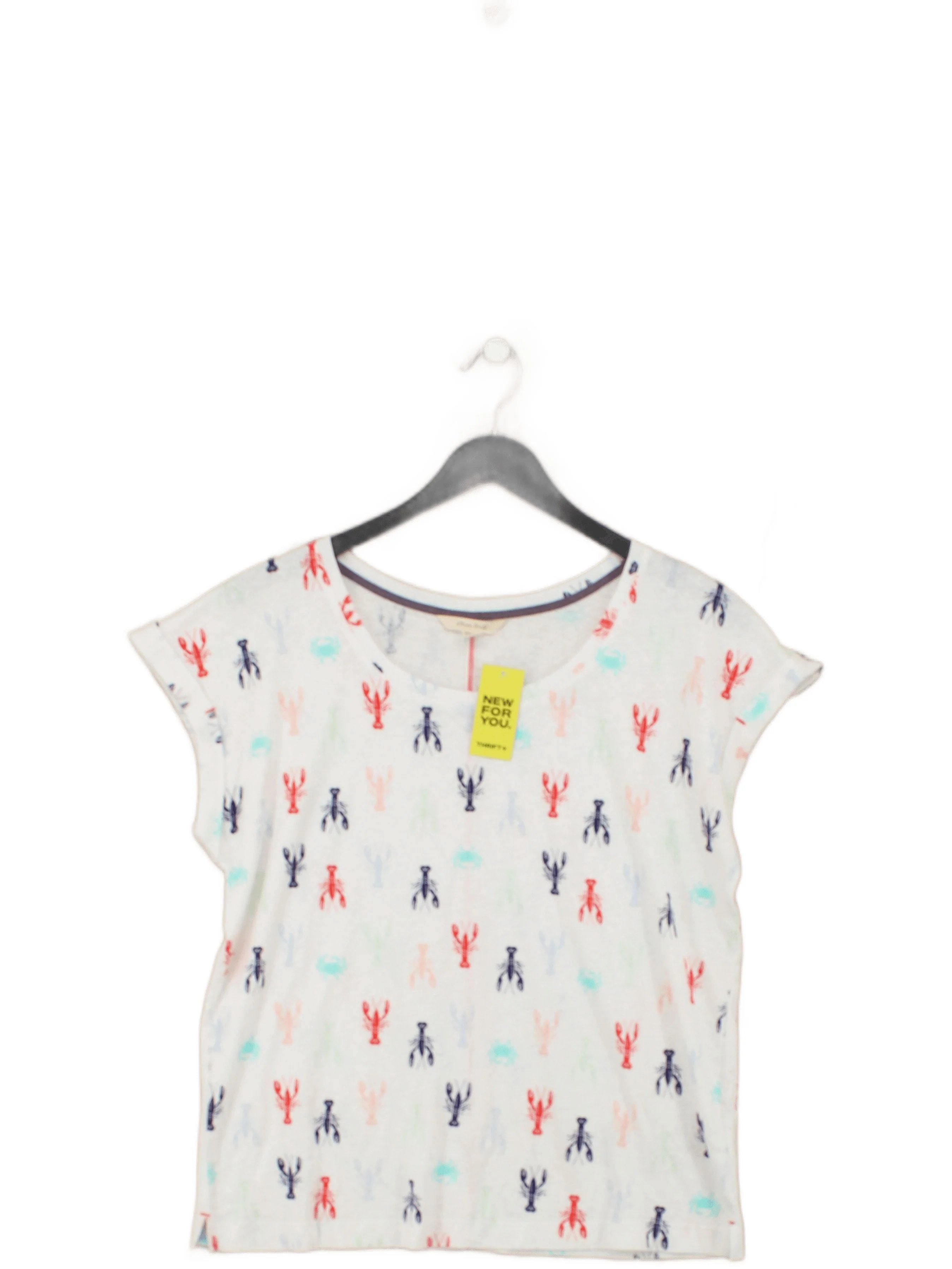 White Stuff Women's T-Shirt UK 10 White Linen with Cotton Basic