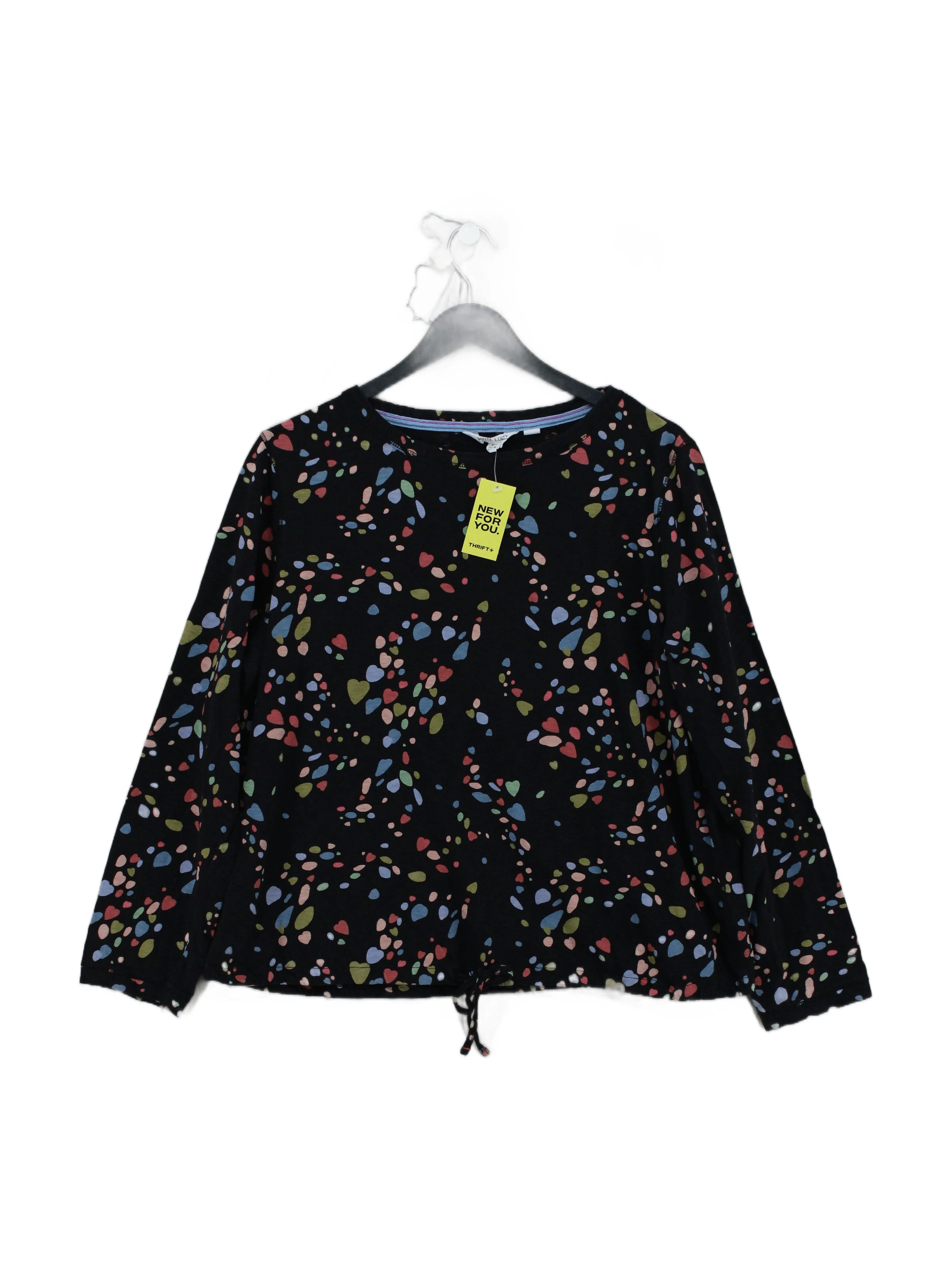 White Stuff Women's Top L Black 100% Cotton Basic