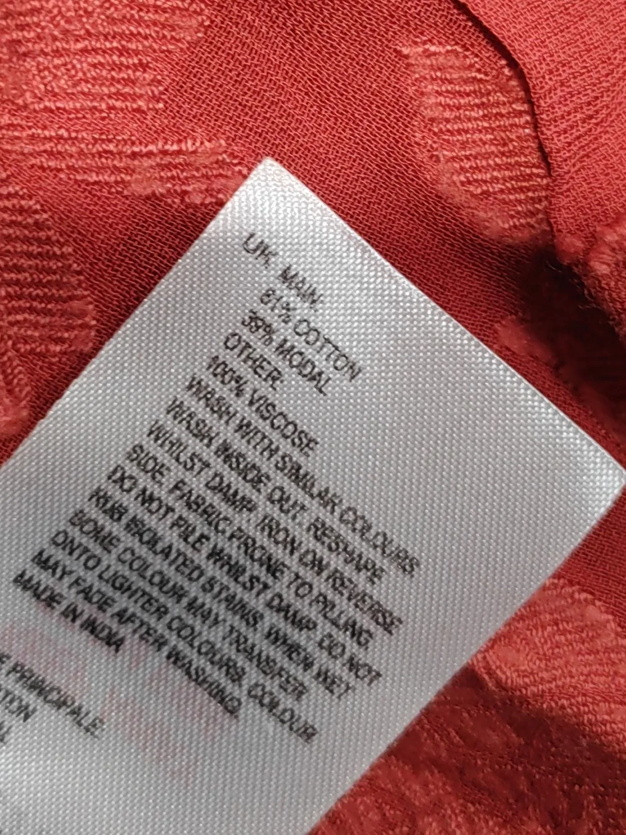 White Stuff Women's Top M Red Cotton with Lyocell Modal Basic - Image 6