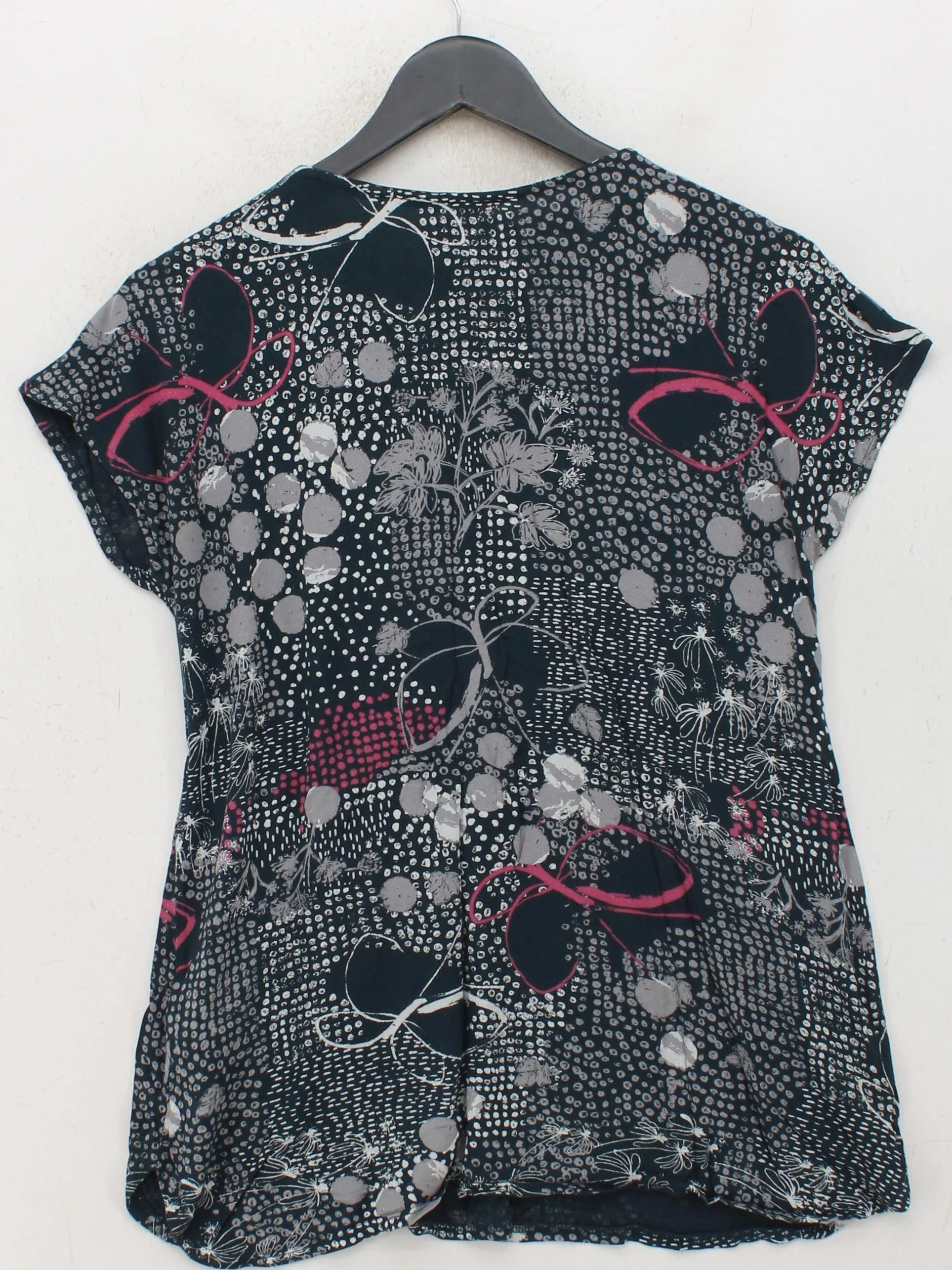 White Stuff Women's Top UK 10 Blue 100% Viscose Short Sleeve Round Neck Tunic - Image 2