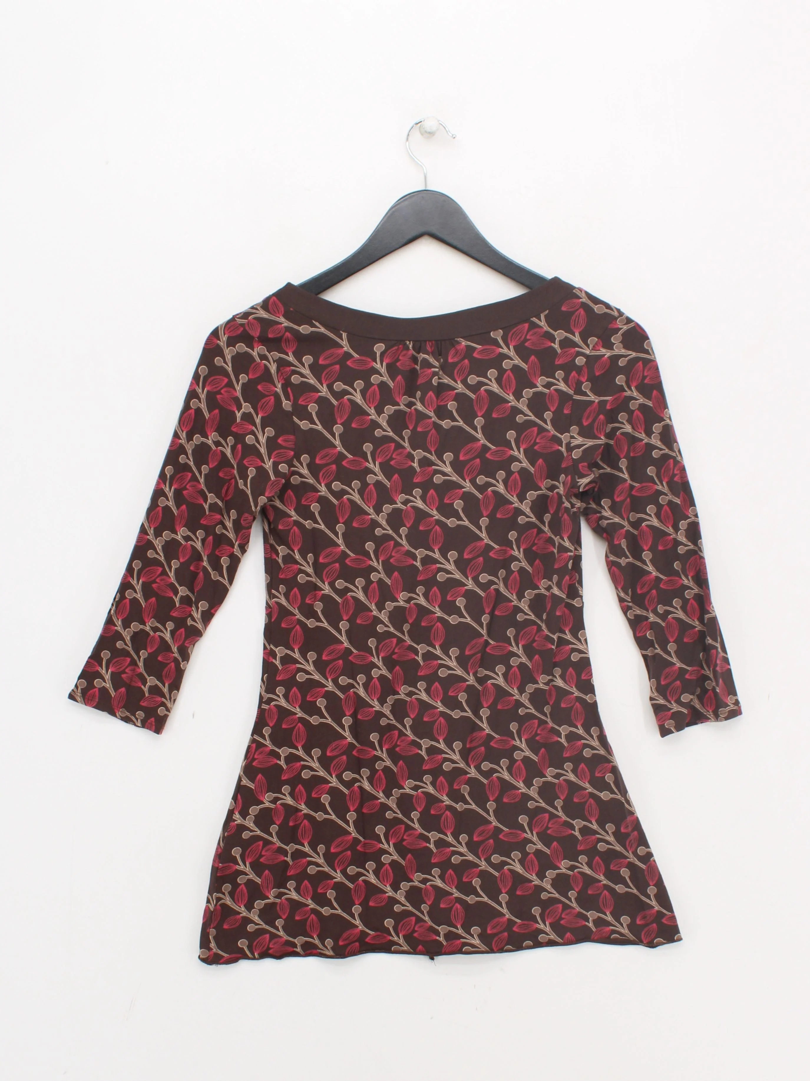 White Stuff Women's Top UK 10 Brown Viscose with Elastane Basic - Image 2