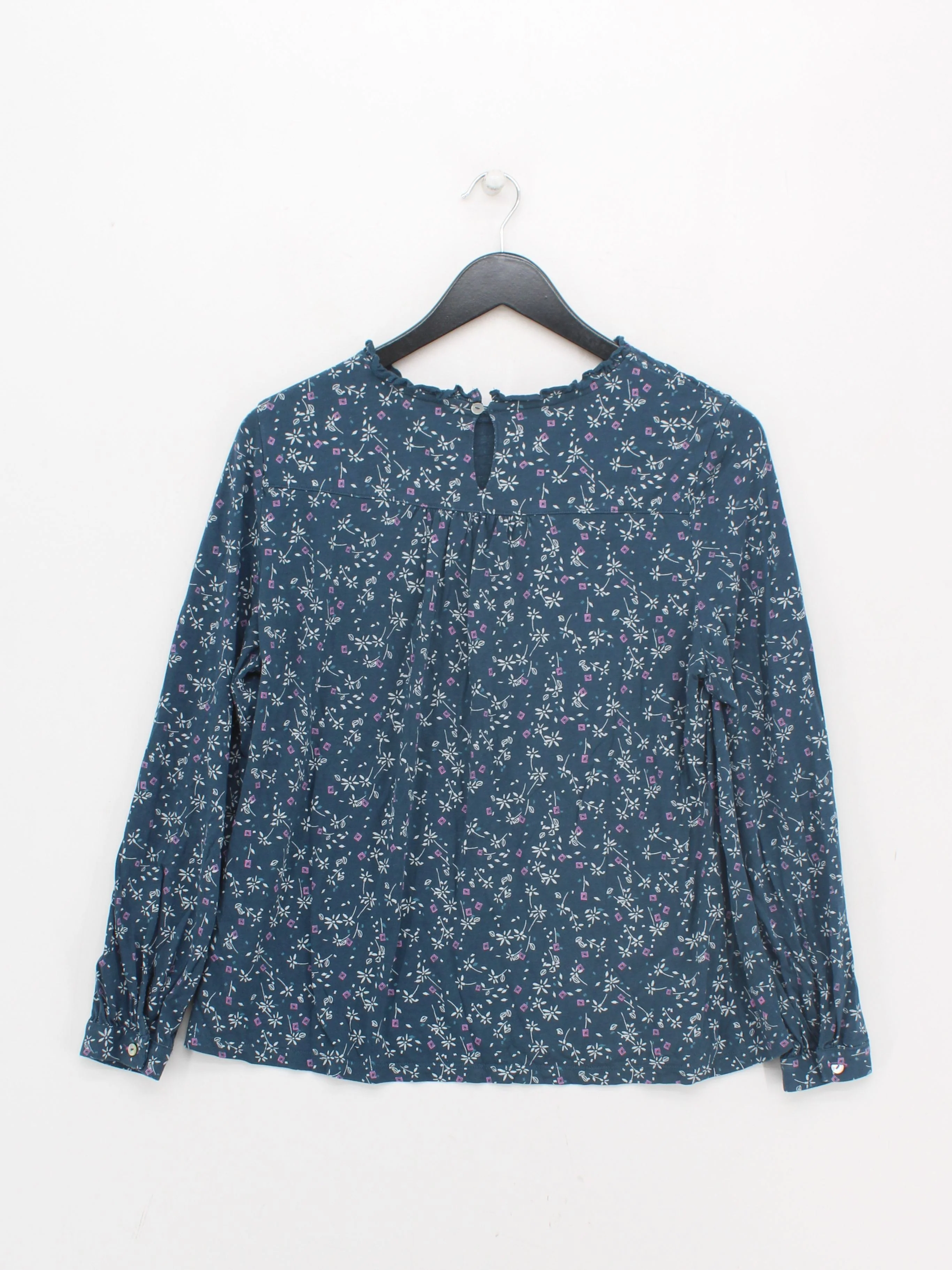 White Stuff Women's Top UK 12 Blue Lyocell Modal with Cotton Basic - Image 2