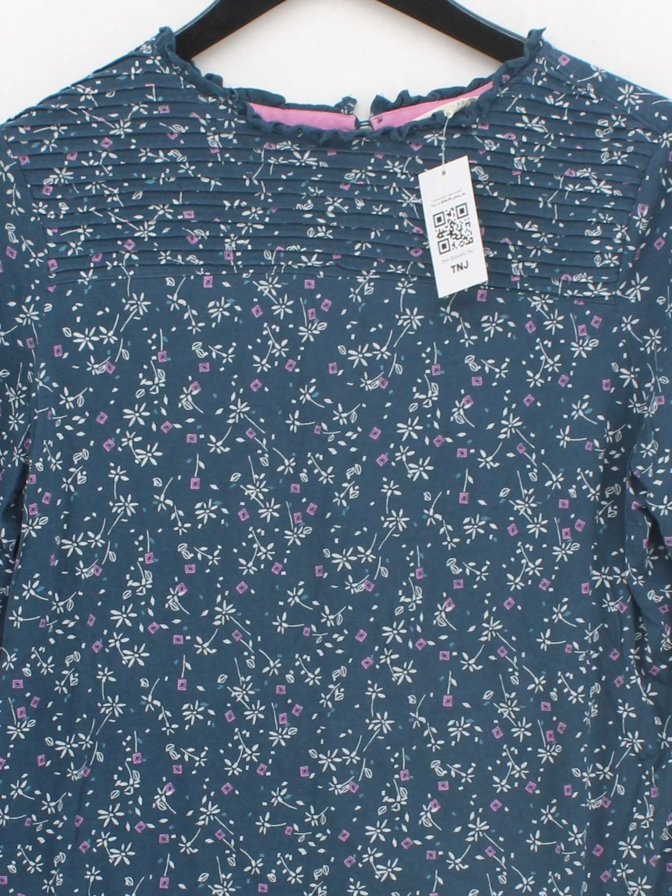 White Stuff Women's Top UK 12 Blue Lyocell Modal with Cotton Basic - Image 3