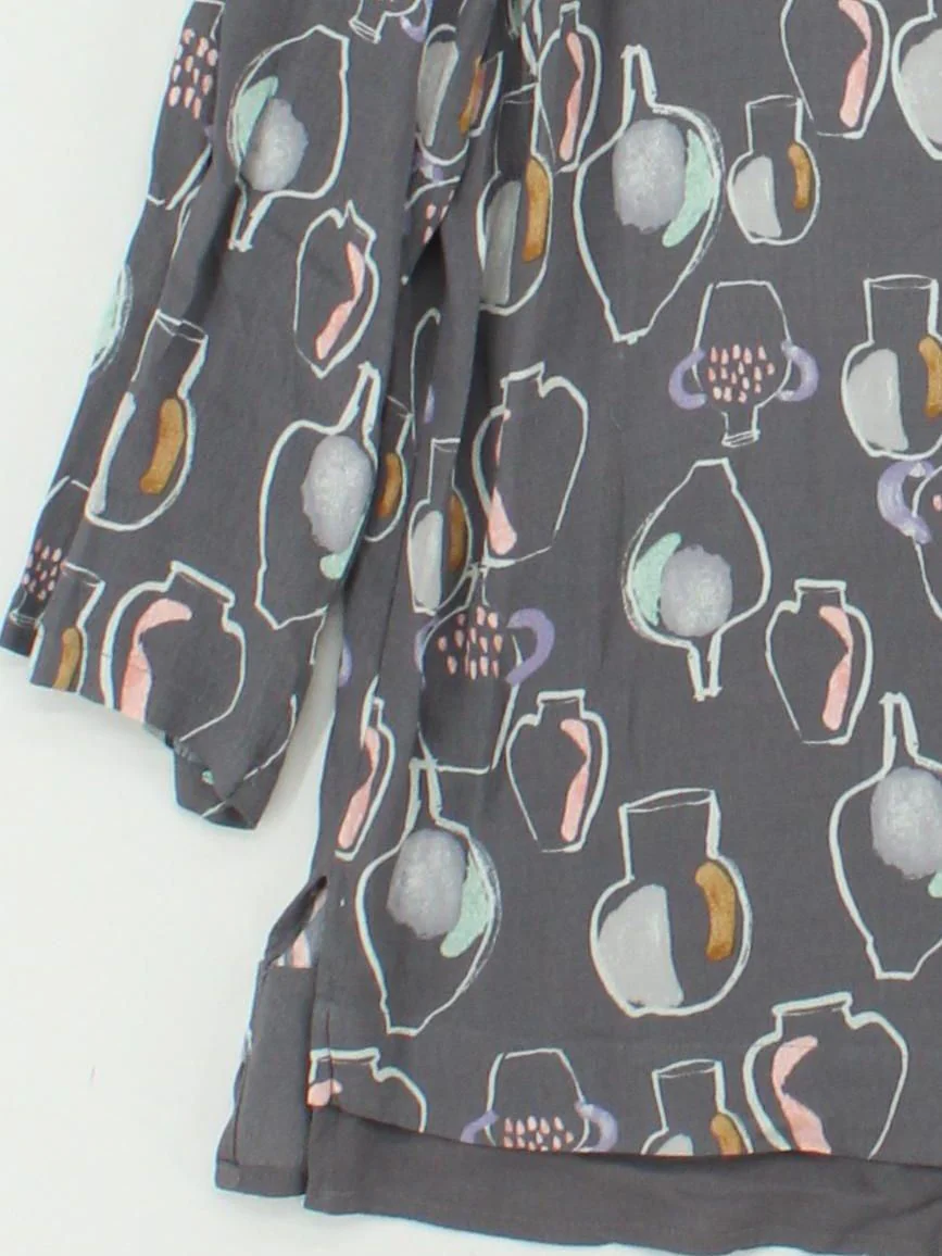 White Stuff Women's Top UK 12 Grey 100% Viscose 3/4 Sleeve Round Neck Tunic - Image 4