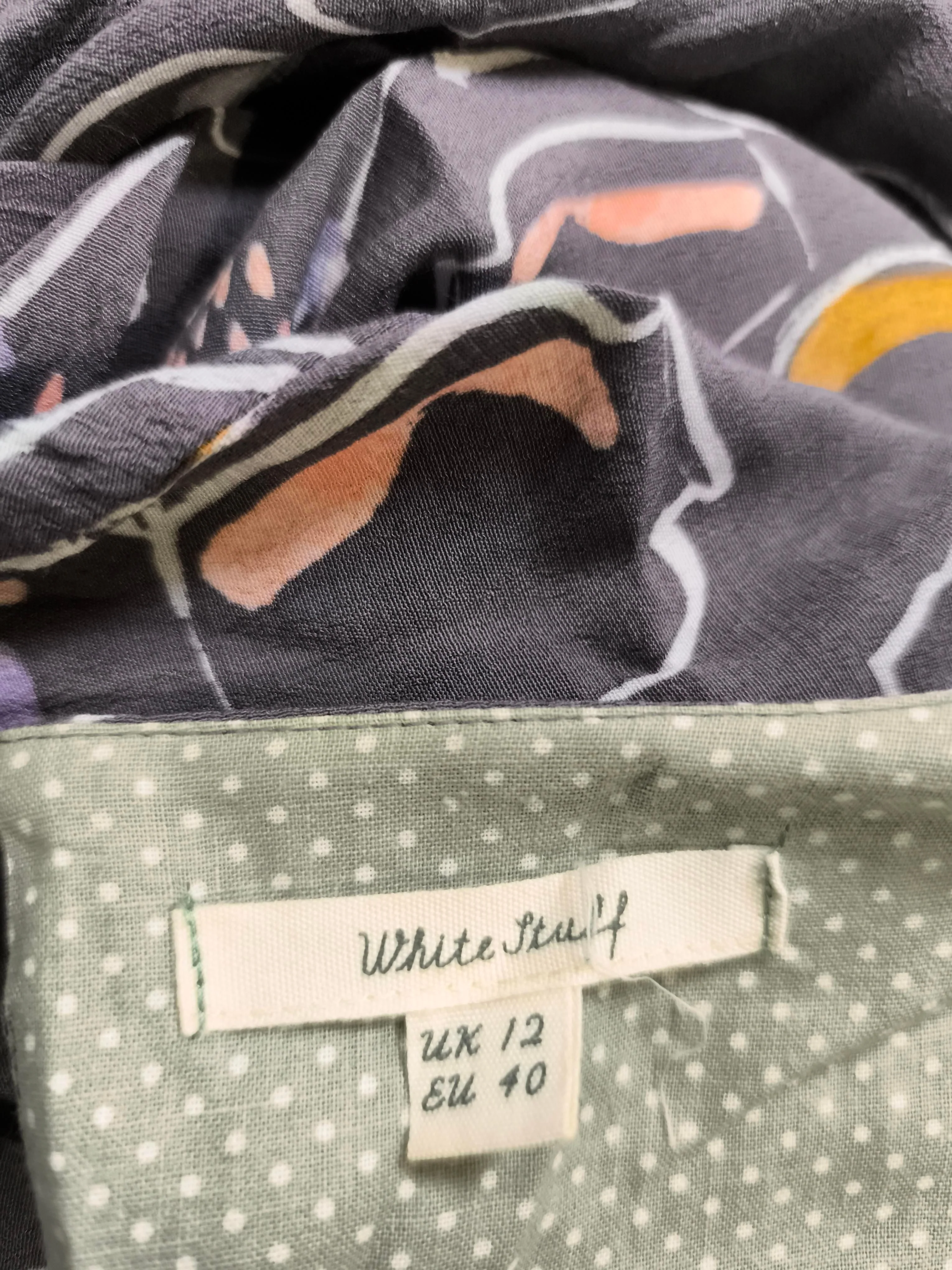 White Stuff Women's Top UK 12 Grey 100% Viscose 3/4 Sleeve Round Neck Tunic - Image 5