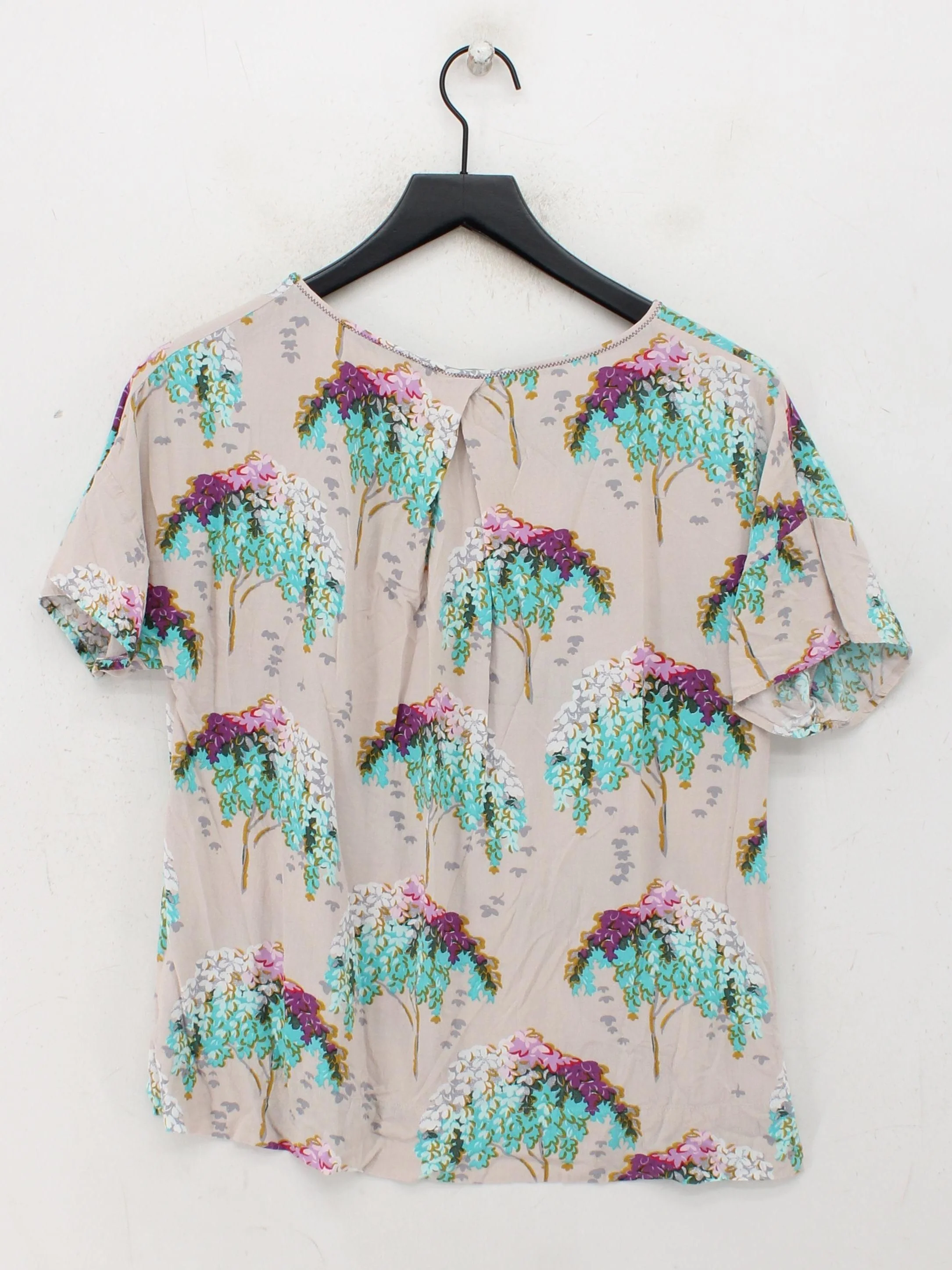 White Stuff Women's Top UK 12 Multi Viscose with Linen Basic - Image 2