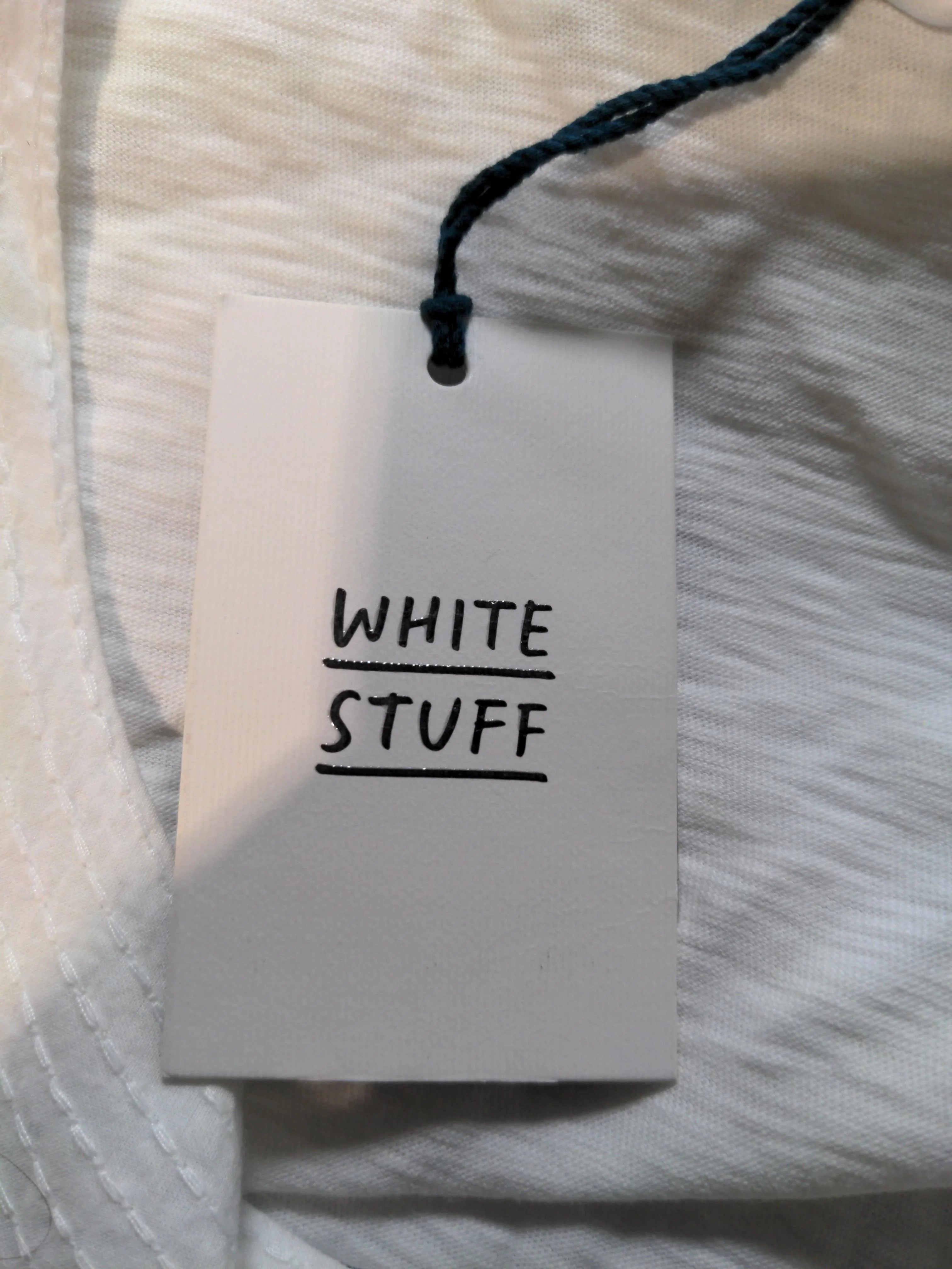 White Stuff Women's Top UK 12 White 100% Cotton Short Sleeve Round Neck Basic - Image 6