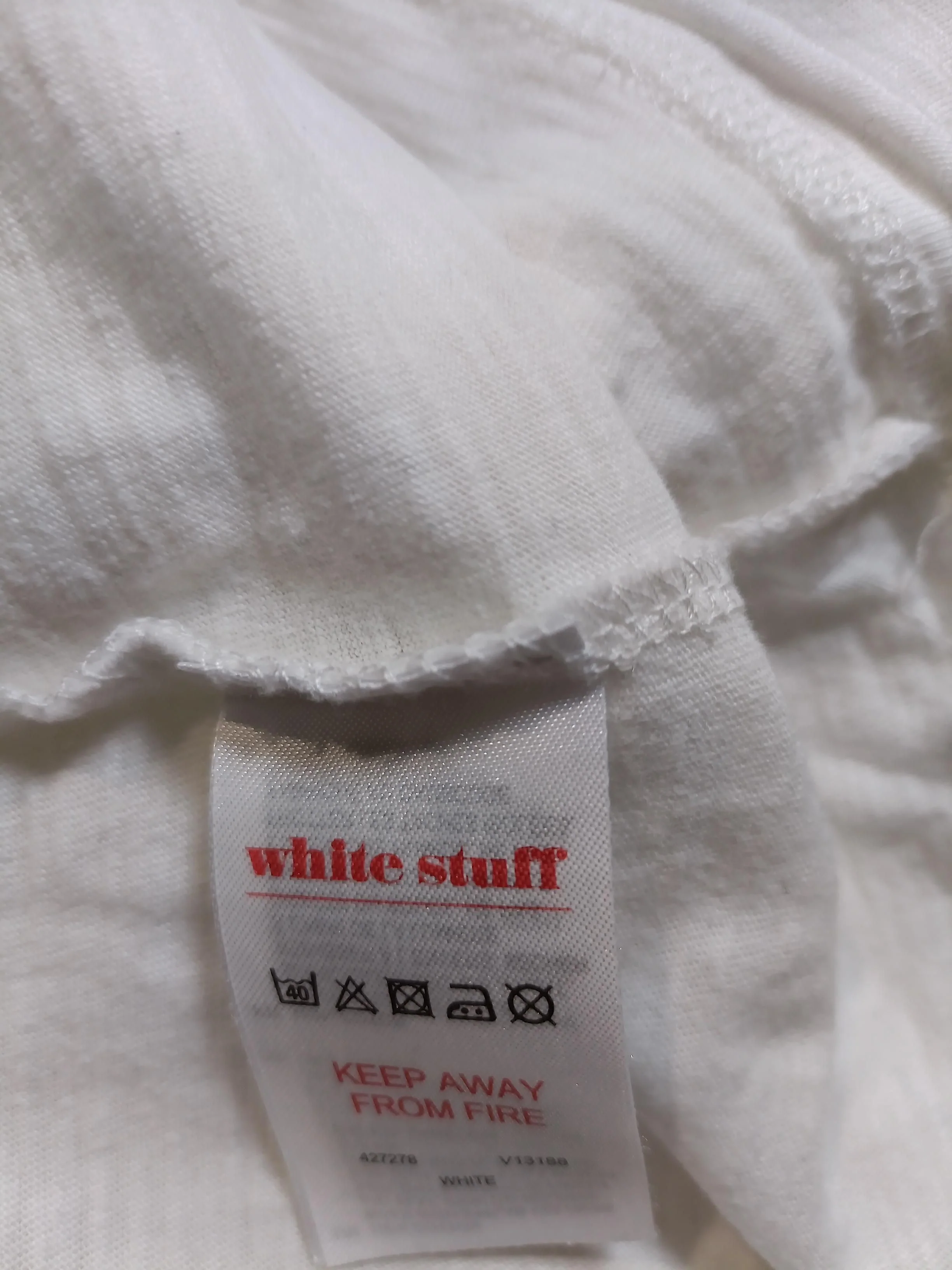 White Stuff Women's Top UK 16 White 100% Cotton Short Sleeve V-Neck Jersey - Image 5