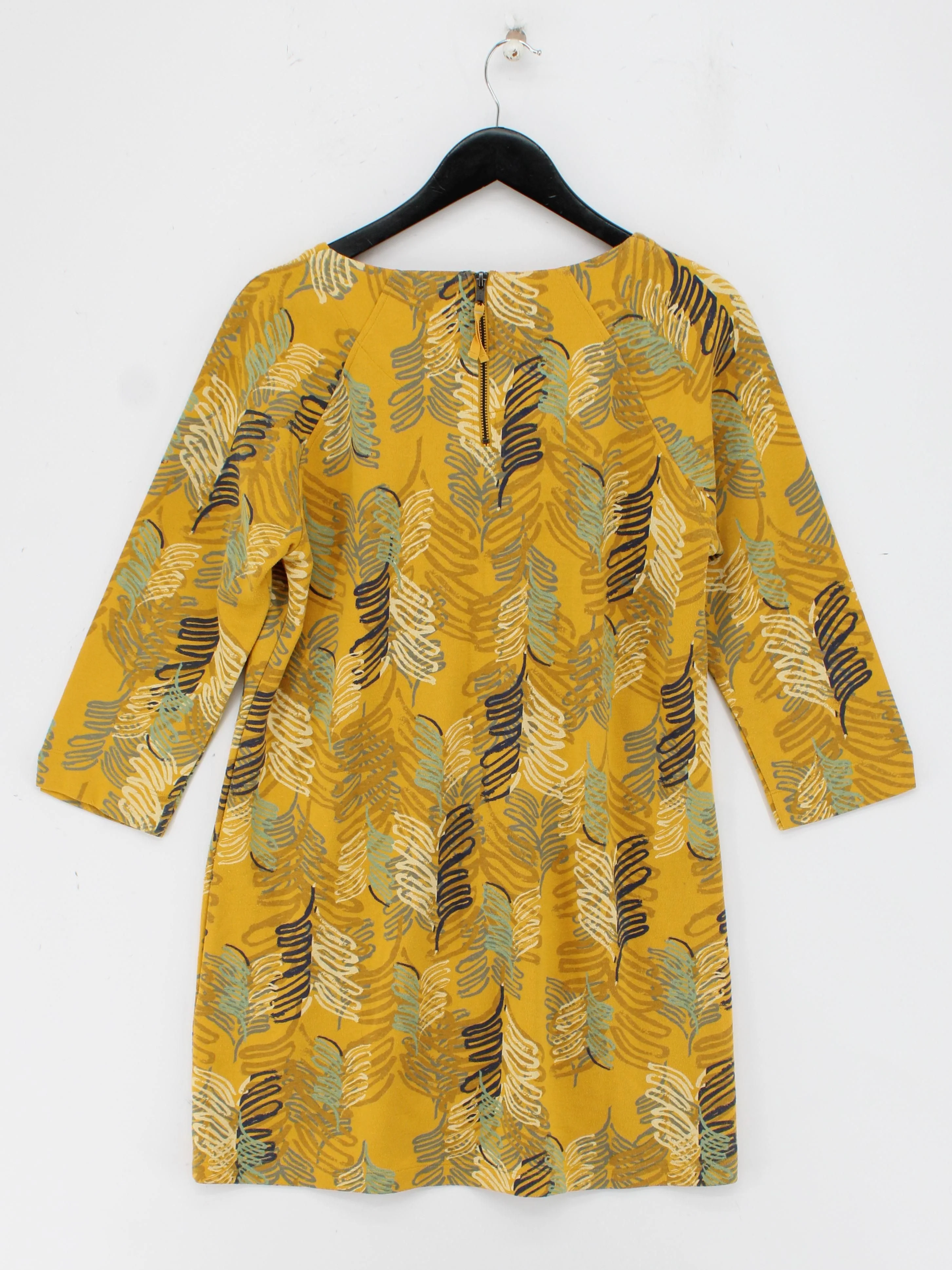 White Stuff Women's Top UK 16 Yellow Polyester with Cotton Tunic - Image 2