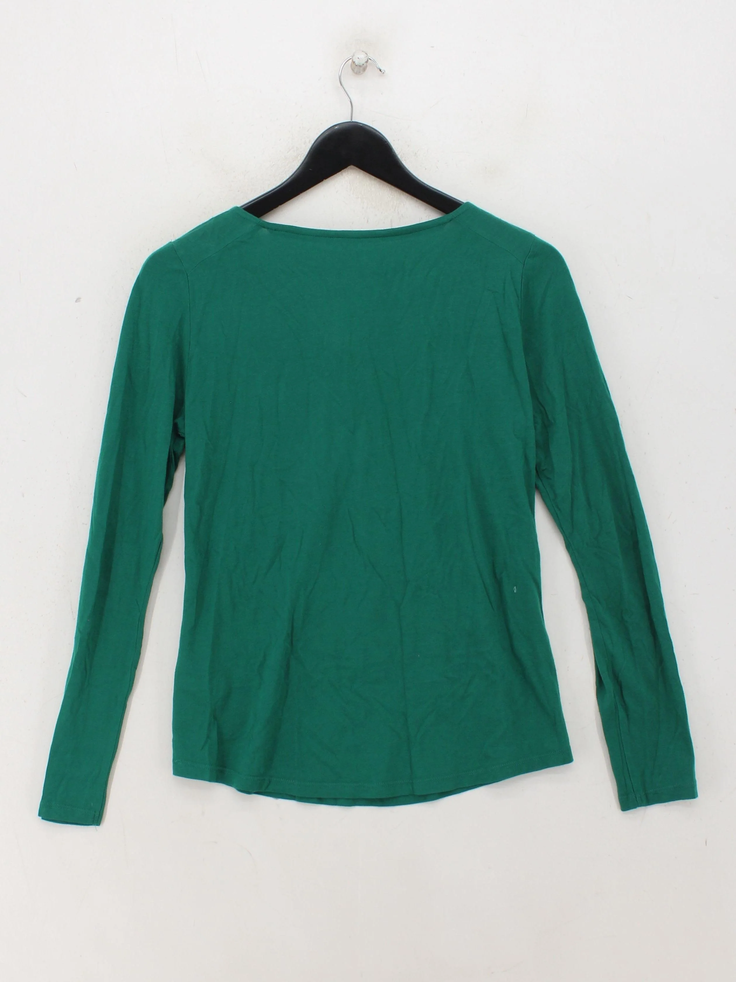 White Stuff Women's Top UK 8 Green Cotton with Lyocell Modal Basic - Image 2