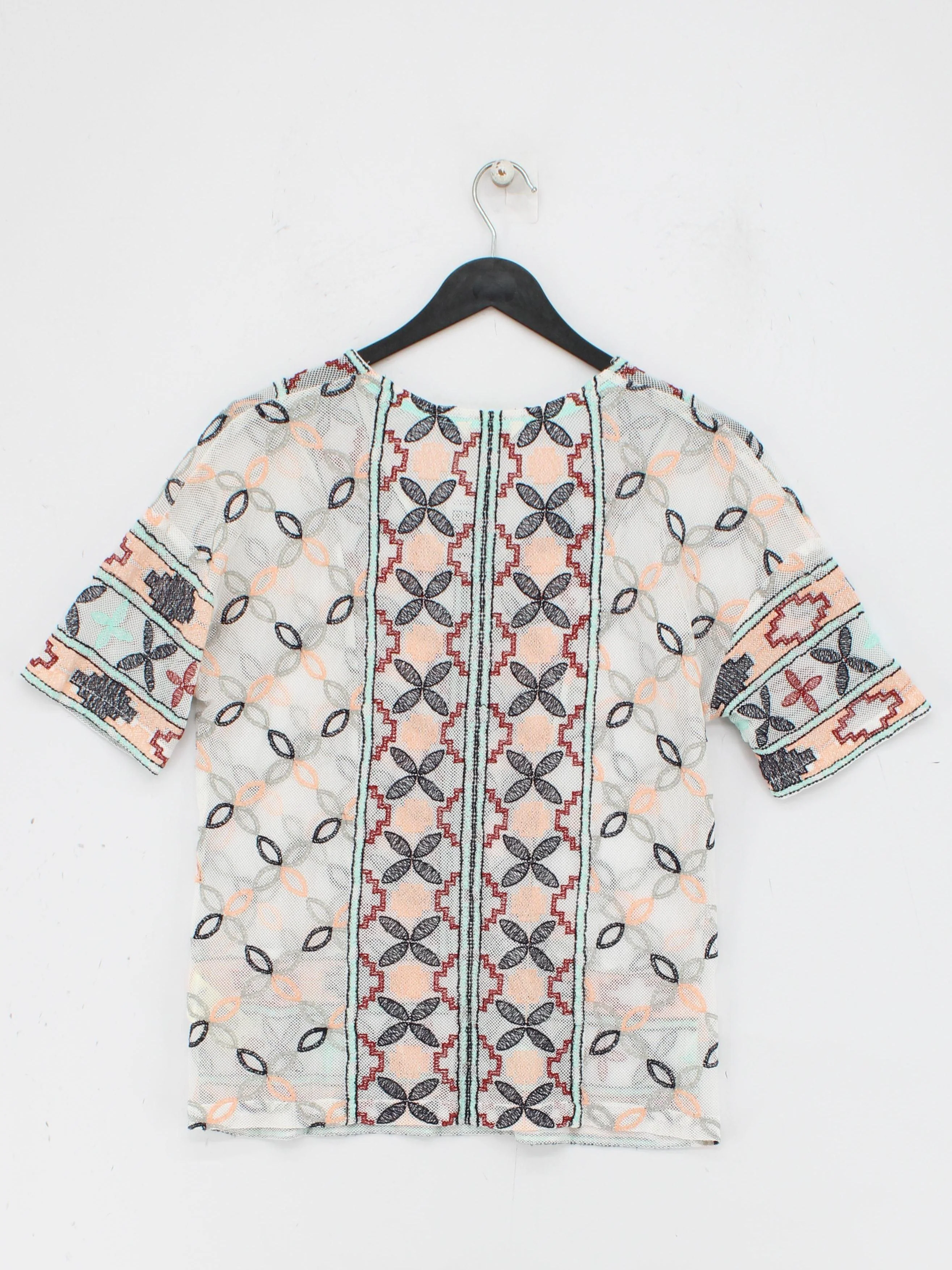 White Stuff Women's Top UK 8 Multi Cotton with Nylon, Polyester Basic - Image 2