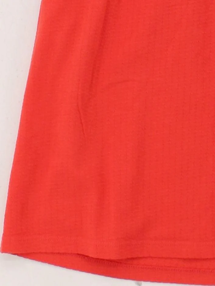 White Stuff Women's Top UK 8 Red Cotton with Viscose Short Sleeve V-Neck Basic - Image 4