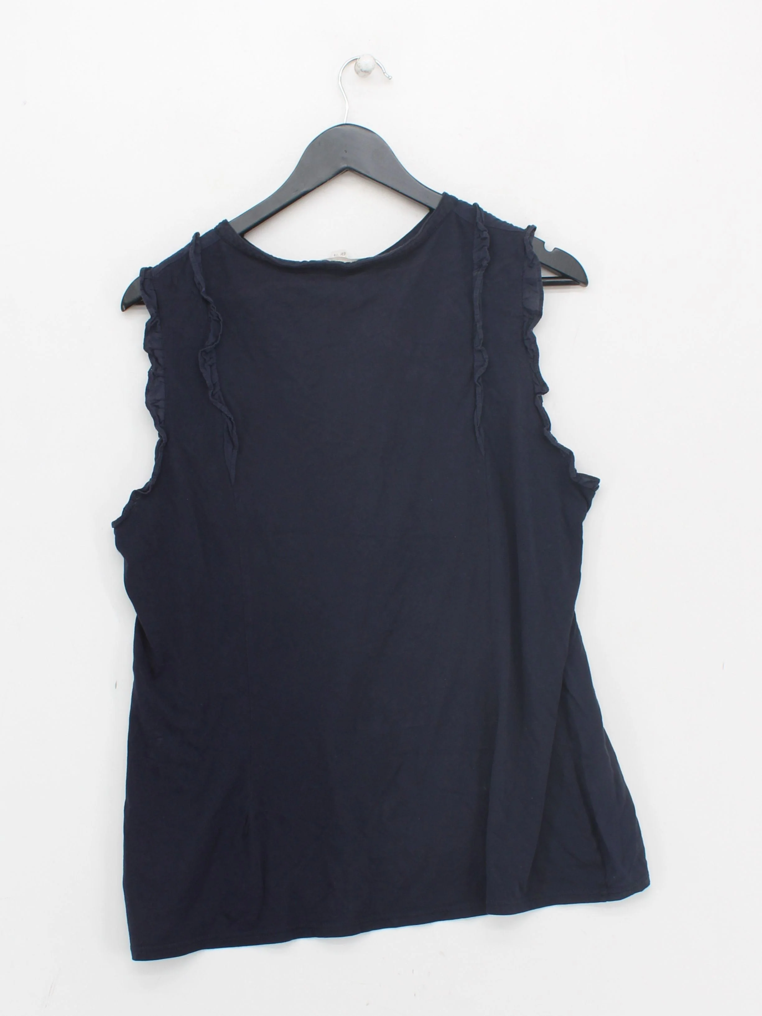 White Stuff Women's Top XL Blue 100% Viscose Sleeveless Round Neck Basic - Image 2