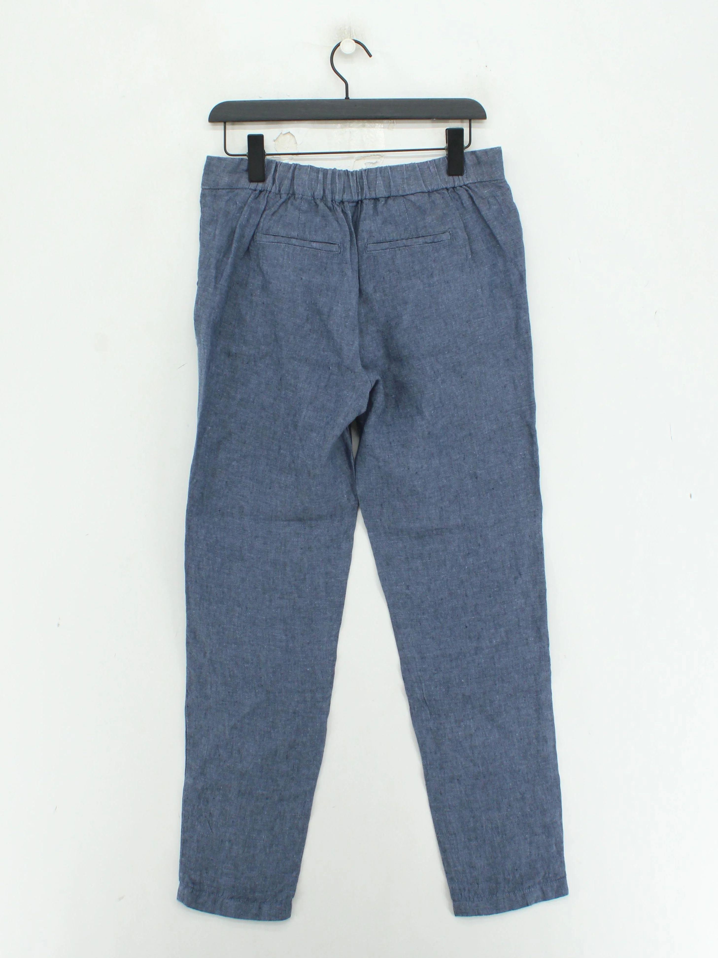 White Stuff Women's Trousers UK 10 Blue 100% Linen Tapered Cropped - Image 2