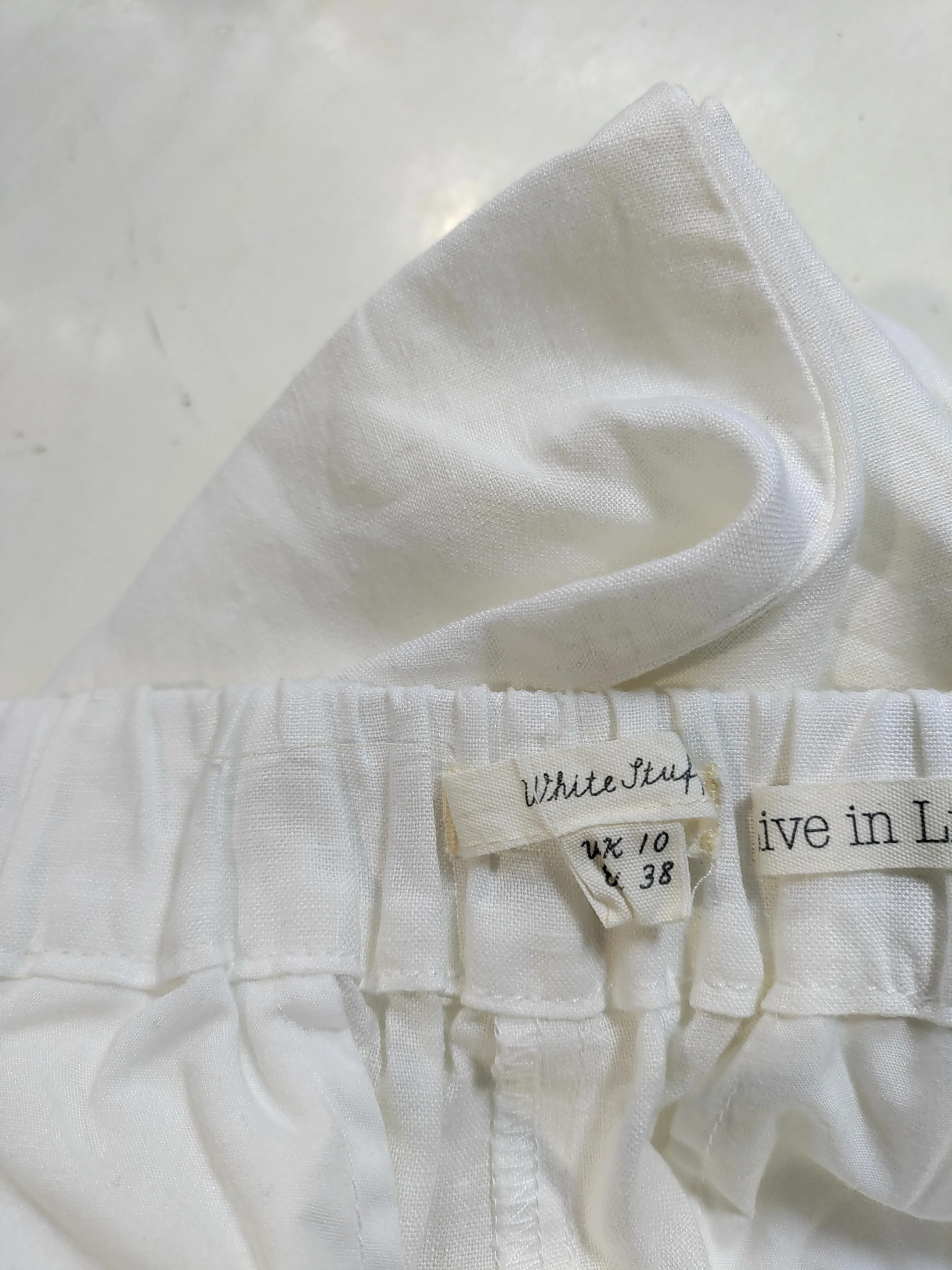 White Stuff Women's Trousers UK 10 White 100% Linen Tapered Chino - Image 5