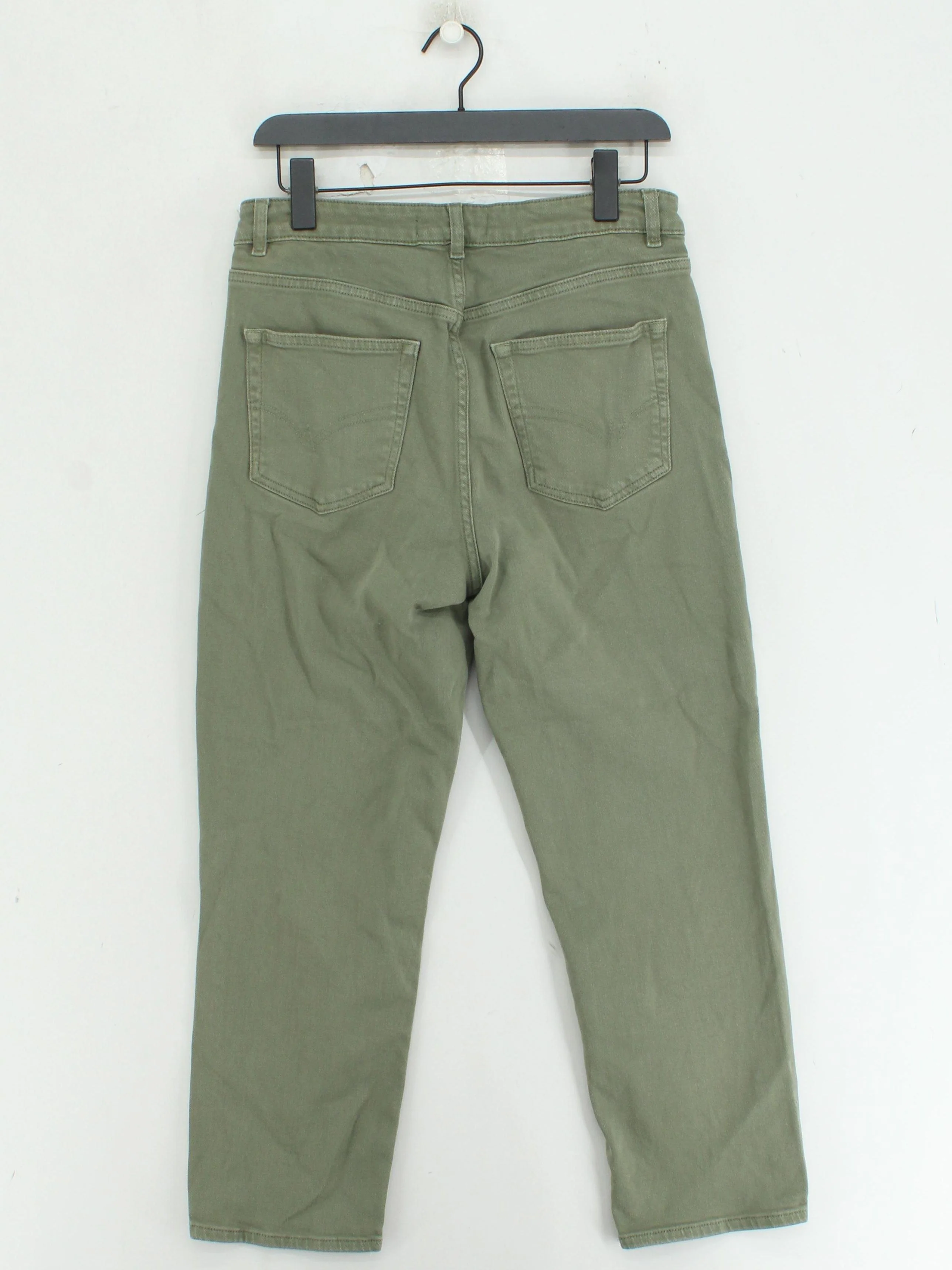 White Stuff Women's Trousers UK 12 Green Cotton with Elastane Straight Chino - Image 2