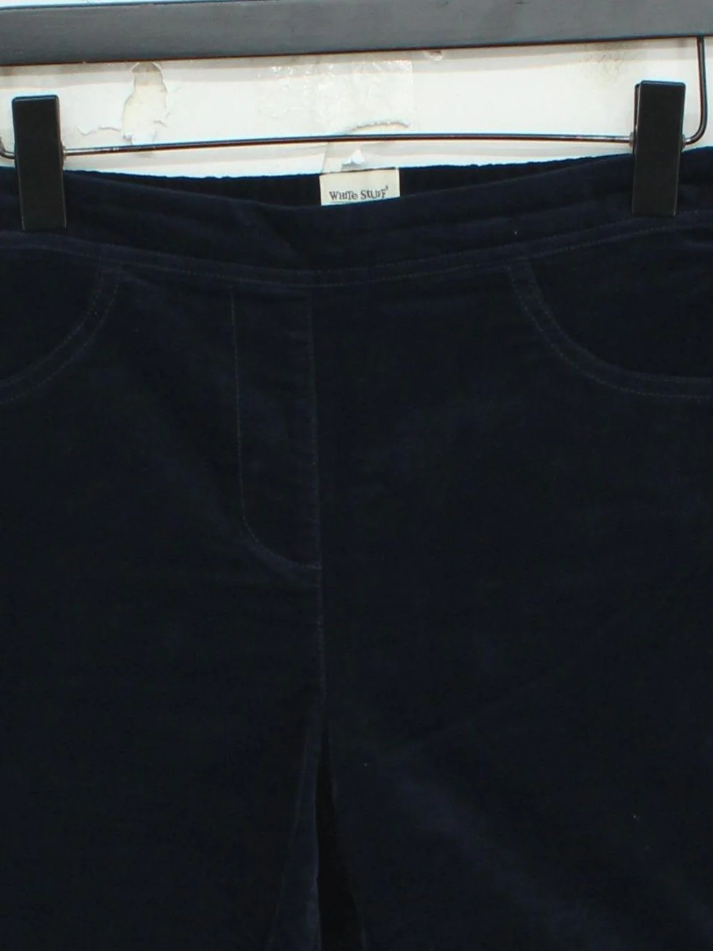 White Stuff Women's Trousers UK 14 Blue Cotton with Elastane Skinny Sweatpants - Image 3