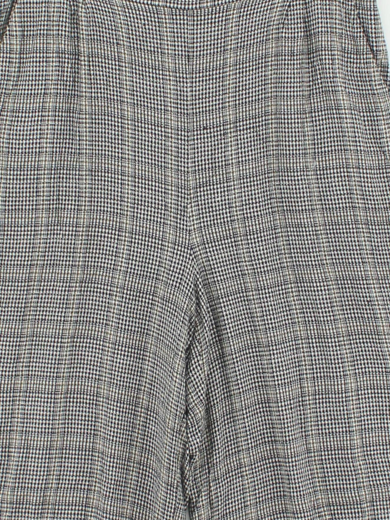 White Stuff Women's Trousers UK 14 Multi Checkered 100% Viscose Wide-Leg Cropped - Image 3