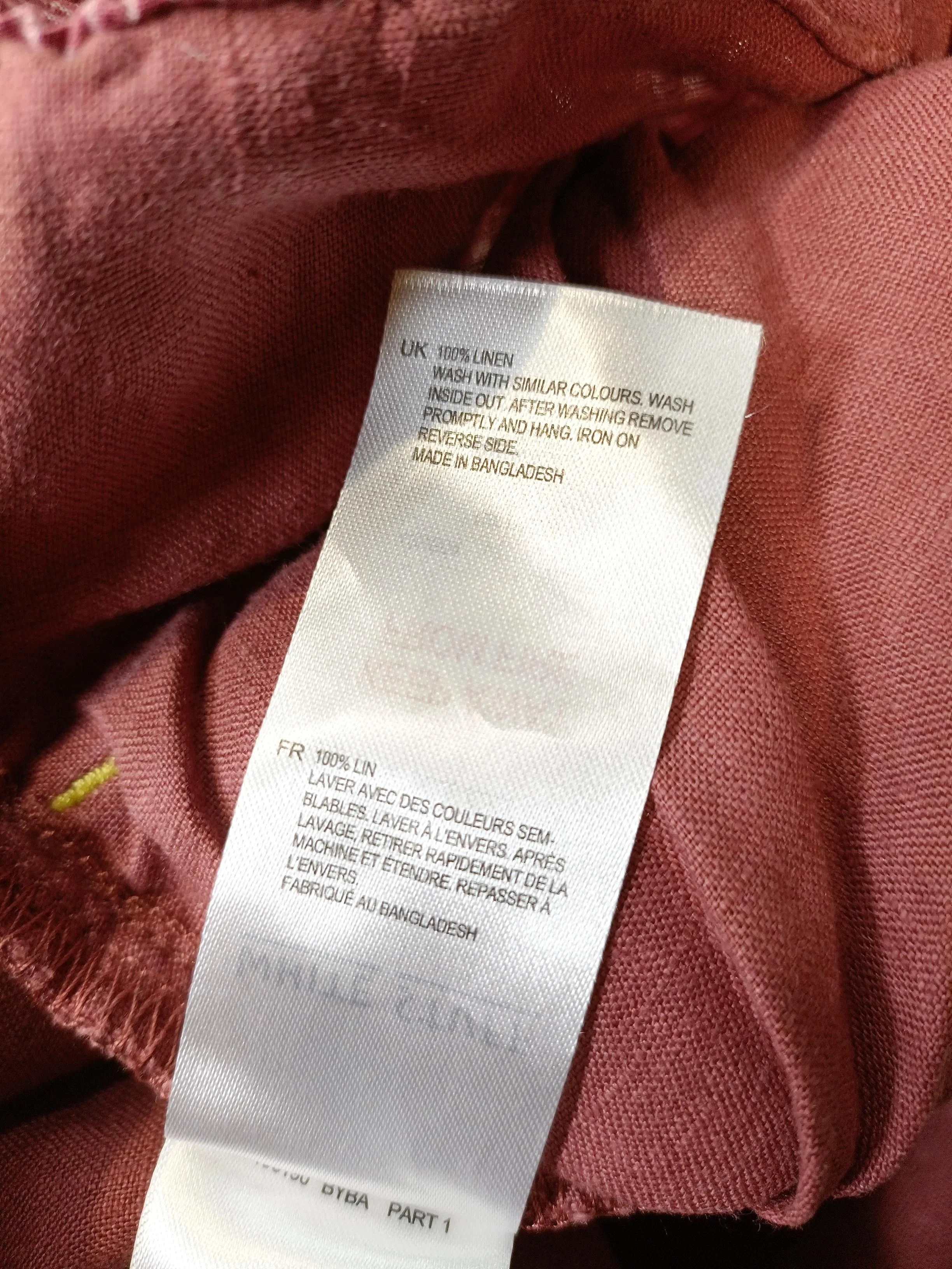 White Stuff Women's Trousers UK 18 Red 100% Linen Tapered Cropped - Image 6