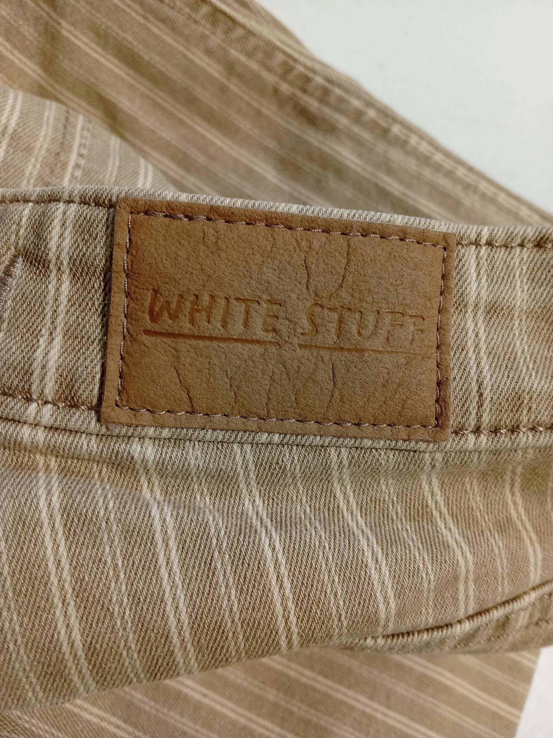 White Stuff Women's Trousers UK 6 Tan Cotton with Elastane Cropped - Image 5