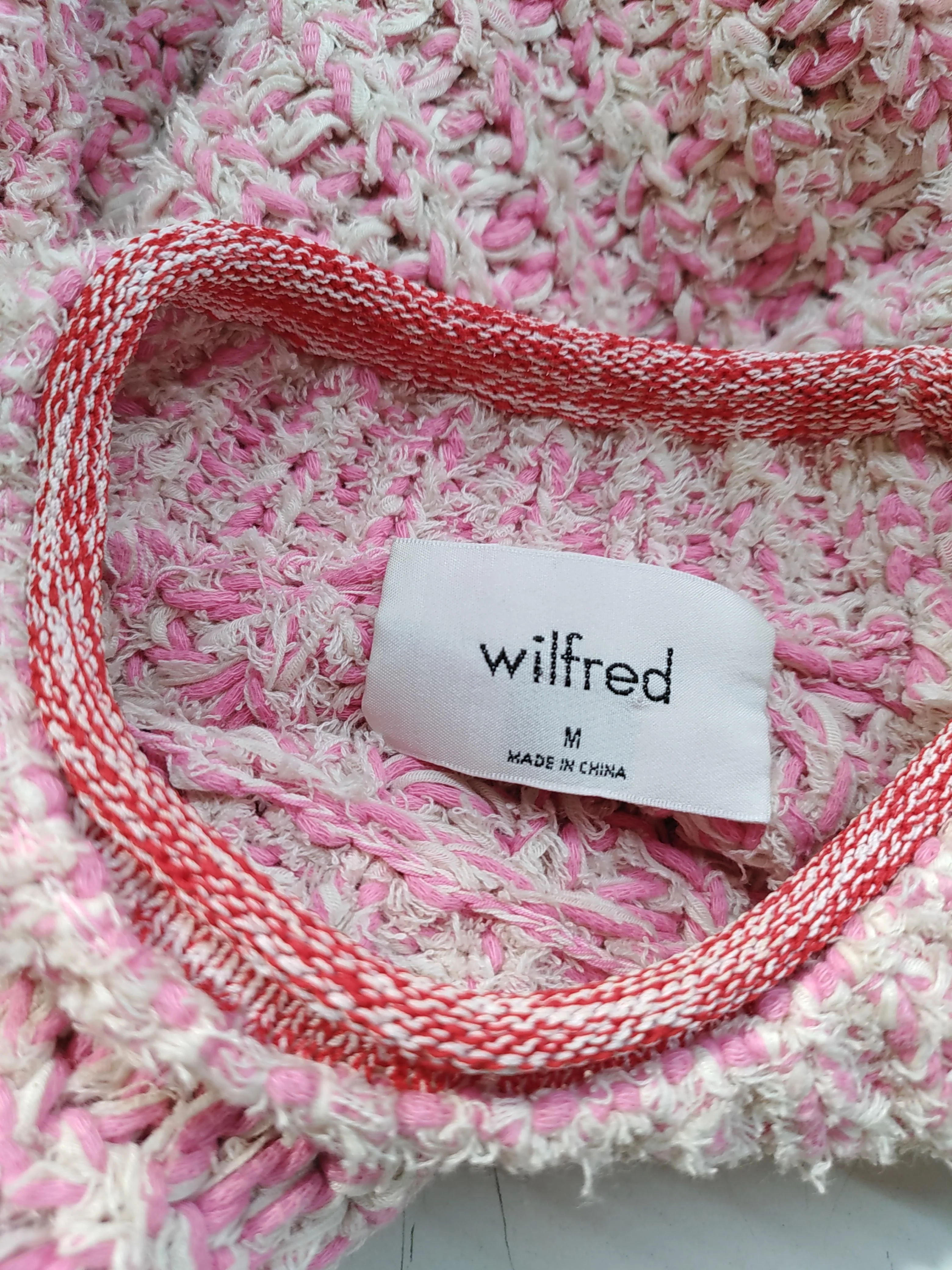 Wilfred Women's Jumper M Pink Cotton with Nylon Crew Neck Pullover - Image 5