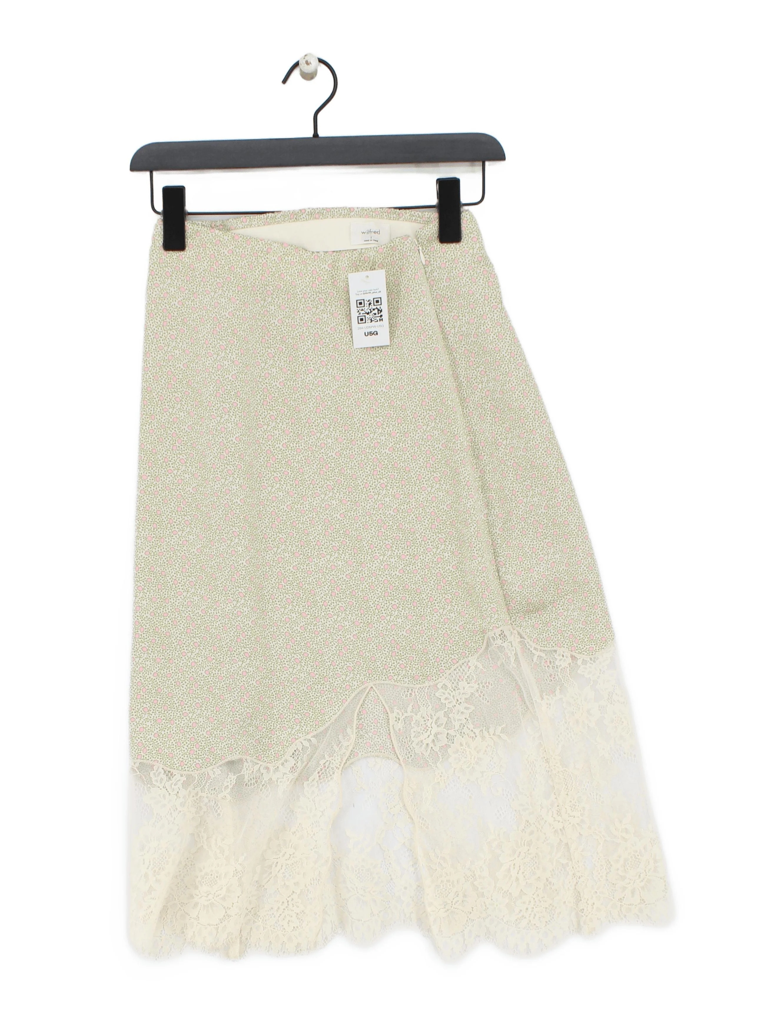 Wilfred Women's Midi Skirt UK 6 Green Polyester with Nylon, Cotton A-Line