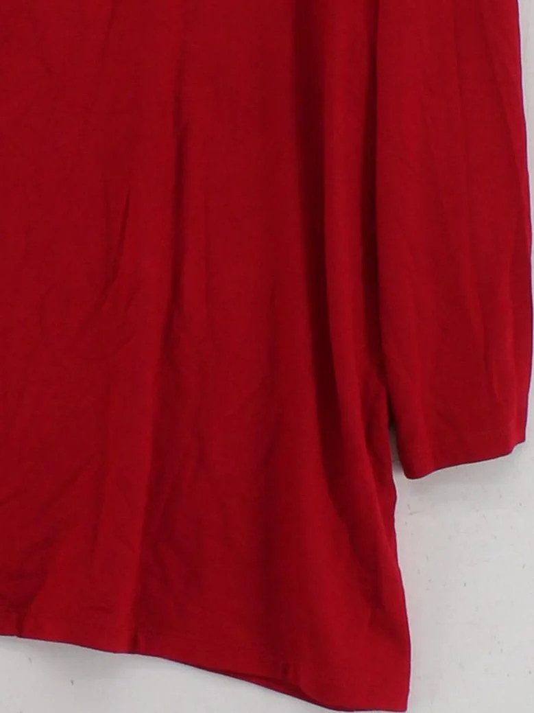 Windsmoor Women's Top XL Red Viscose with Elastane 3/4 Sleeve Round Neck Basic - Image 4