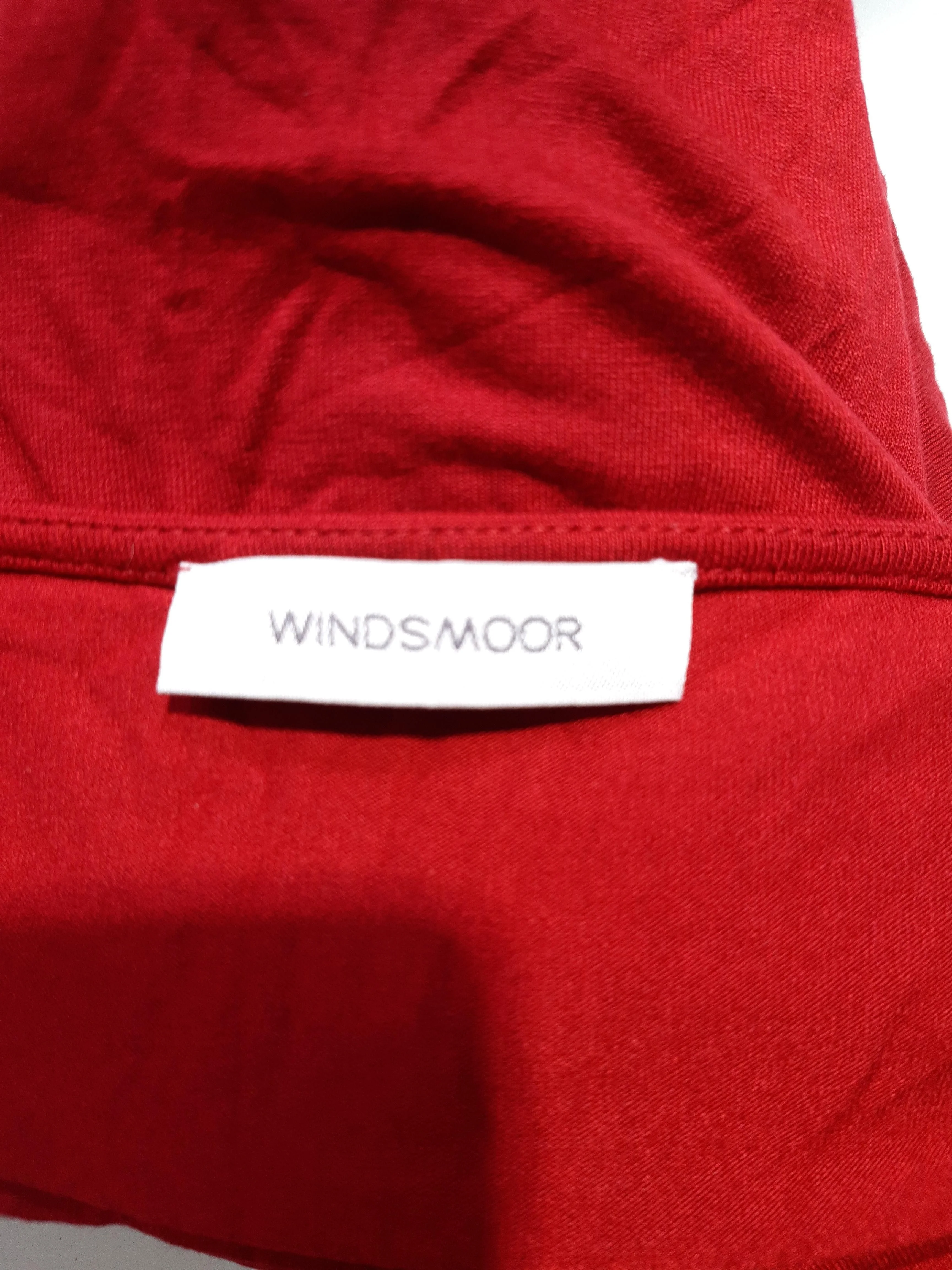 Windsmoor Women's Top XL Red Viscose with Elastane 3/4 Sleeve Round Neck Basic - Image 5