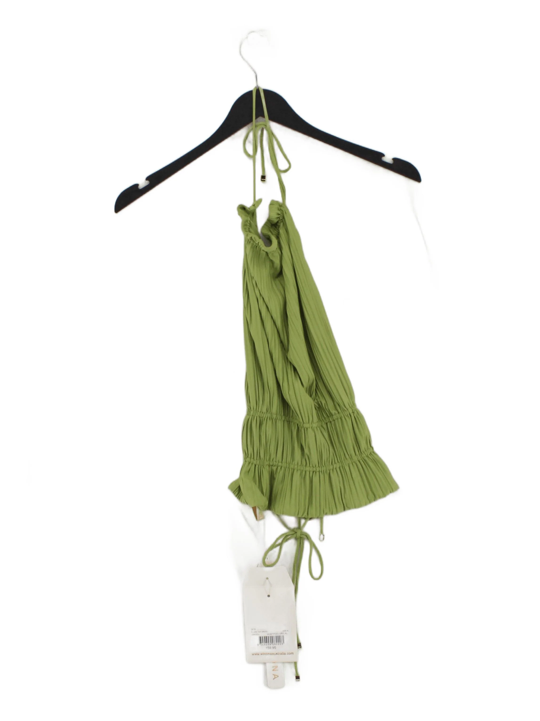 Winona Women's Top UK 14 Green Polyester with Elastane Sleeveless V-Neck Basic
