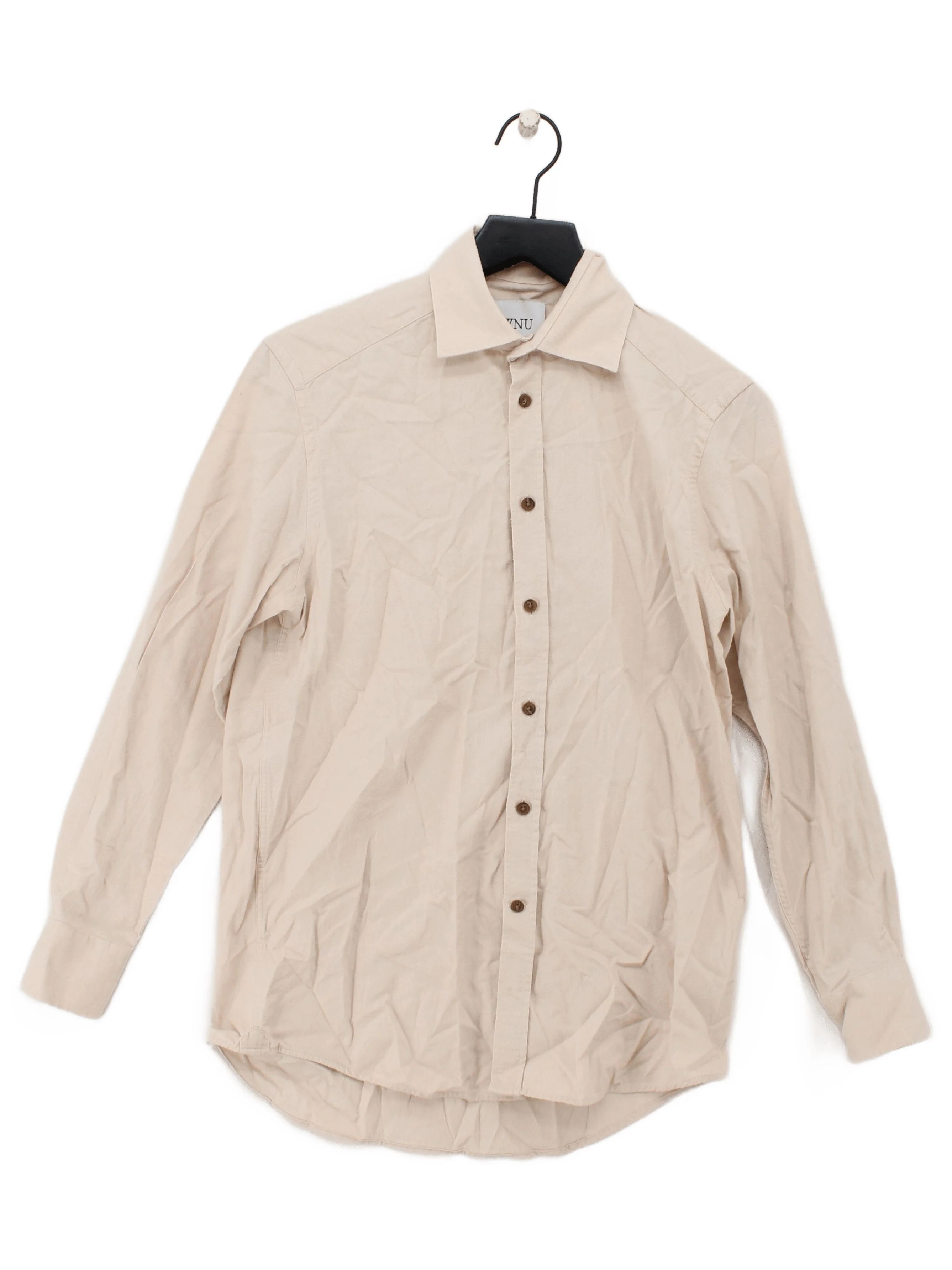 With Nothing Underneath Men's Shirt S Cream 100% Cotton Basic