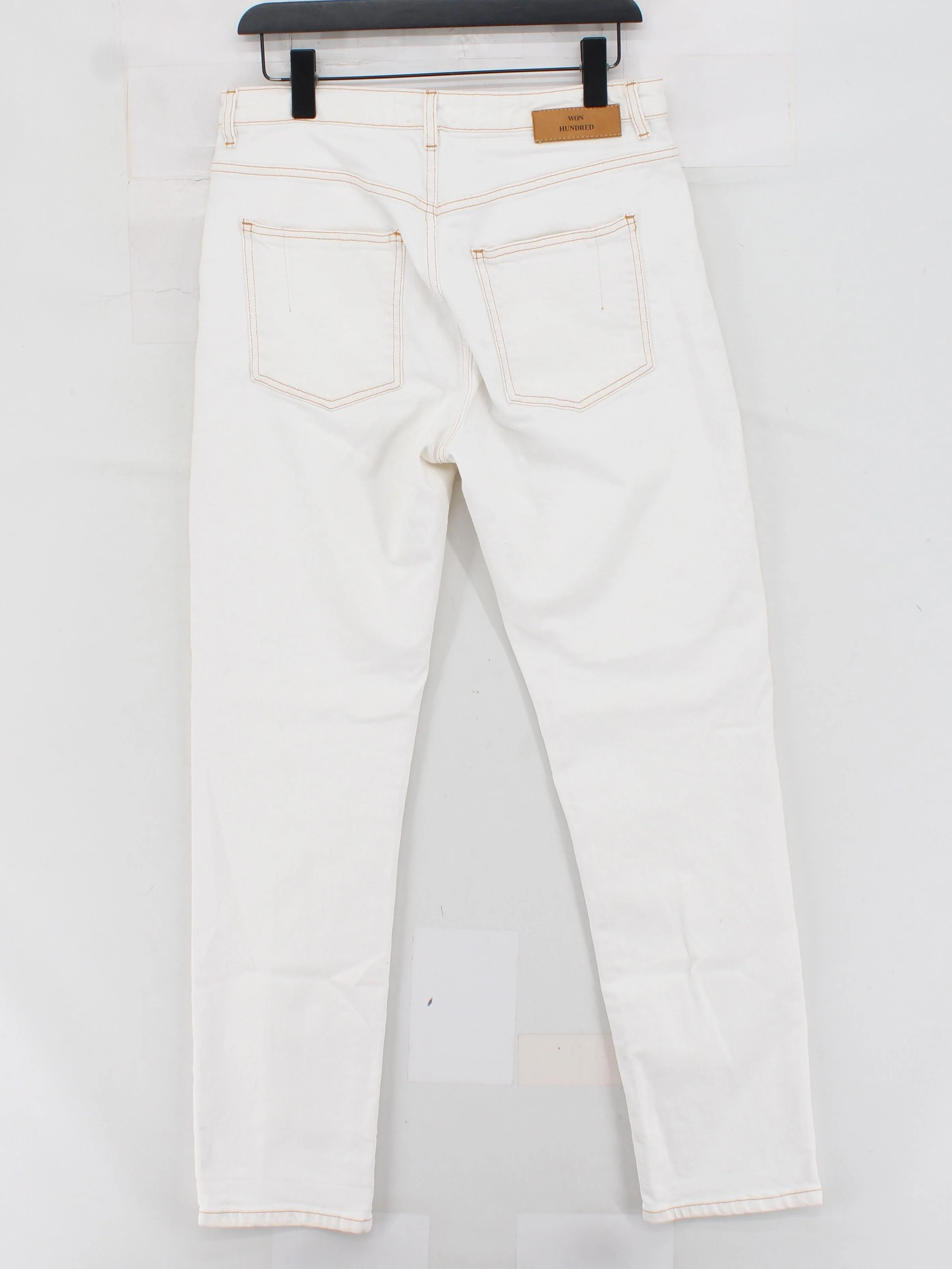 Won Hundred Men's Jeans W 32 in White Cotton with Elastane Skinny - Image 2