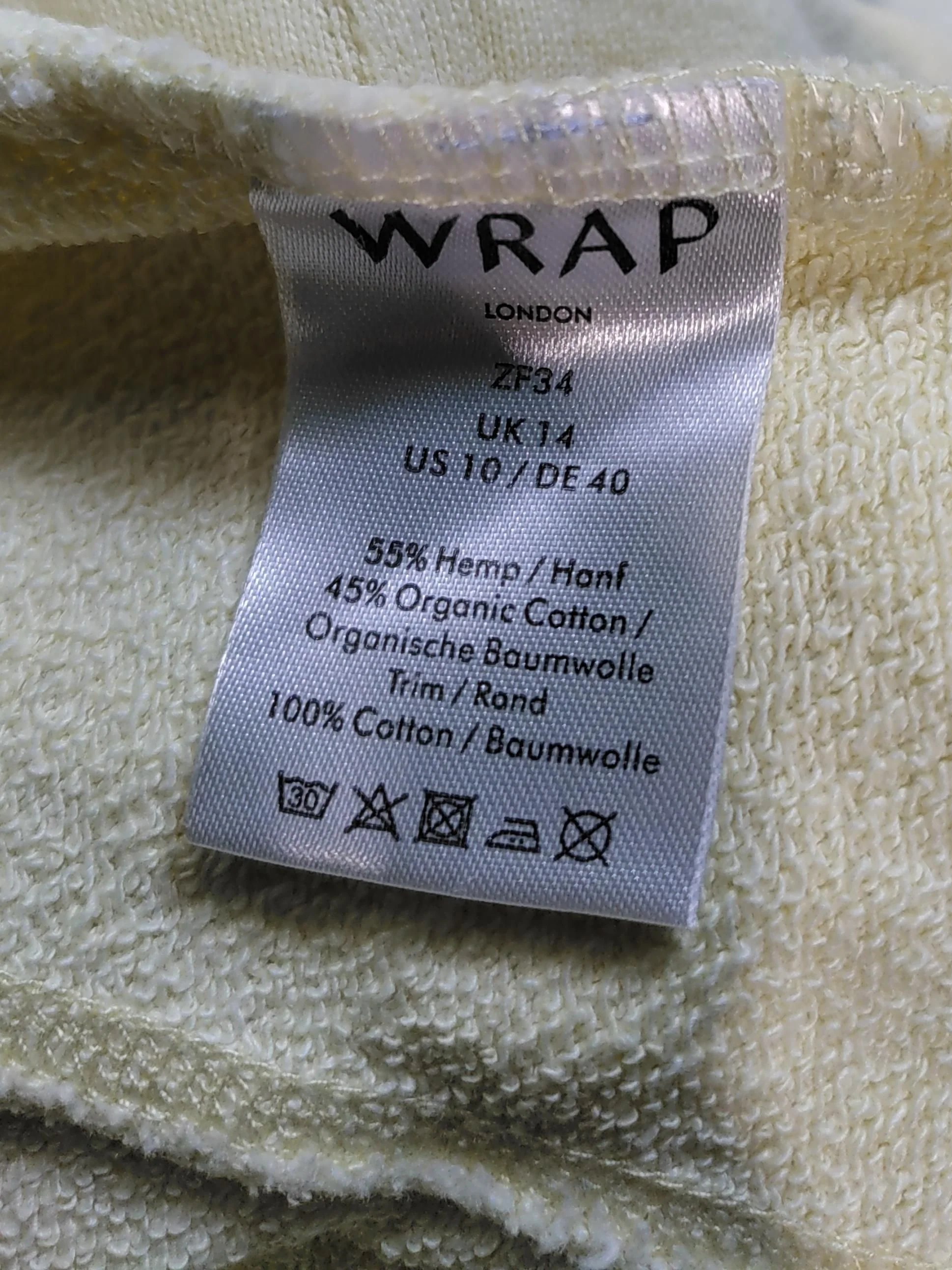 Wrap London Women's T-Shirt UK 14 Cream Cotton with Other Basic - Image 6