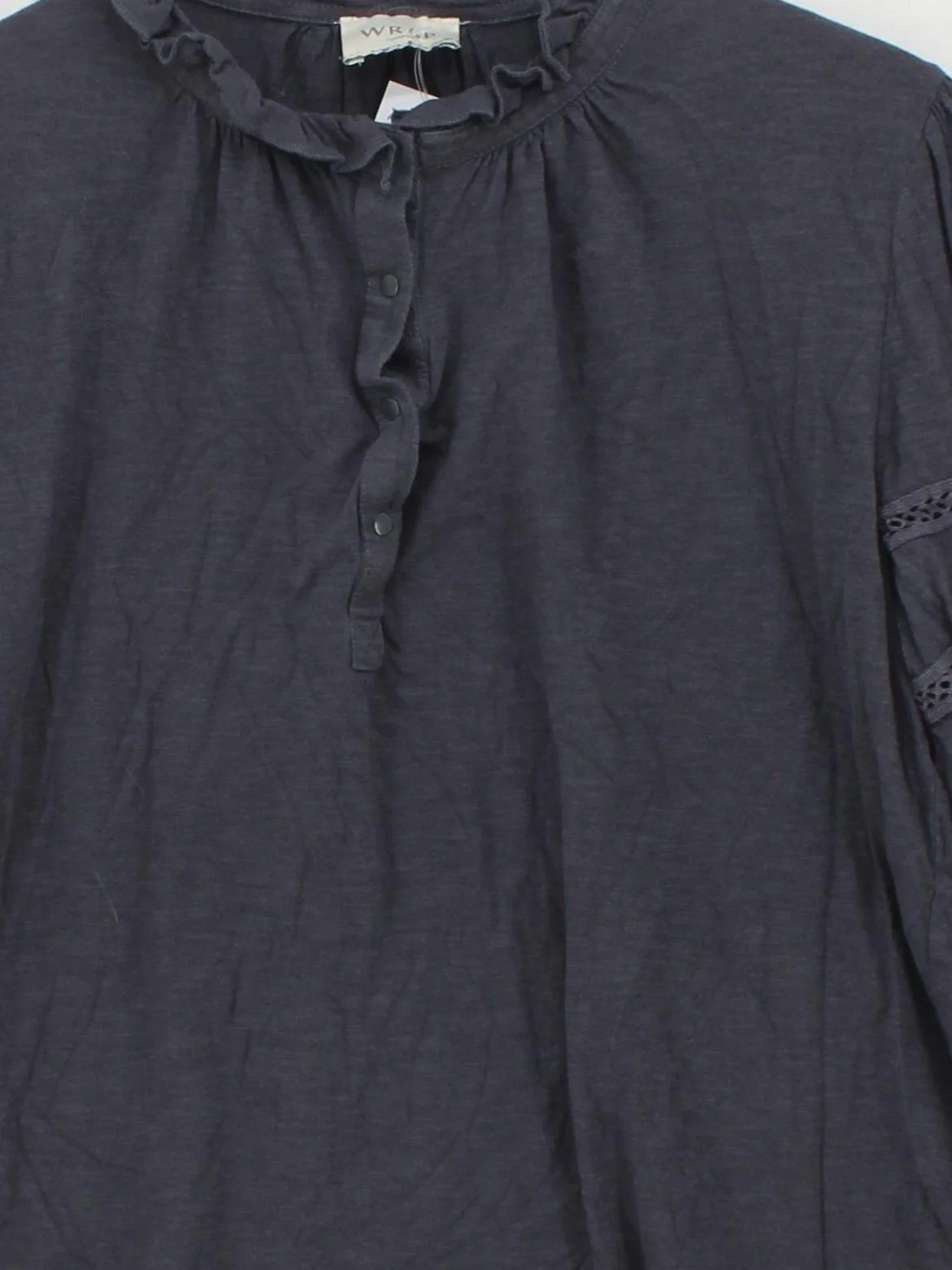 Wrap London Women's Top UK 14 Grey Cotton with Rayon Long Sleeve High Neck Basic - Image 3