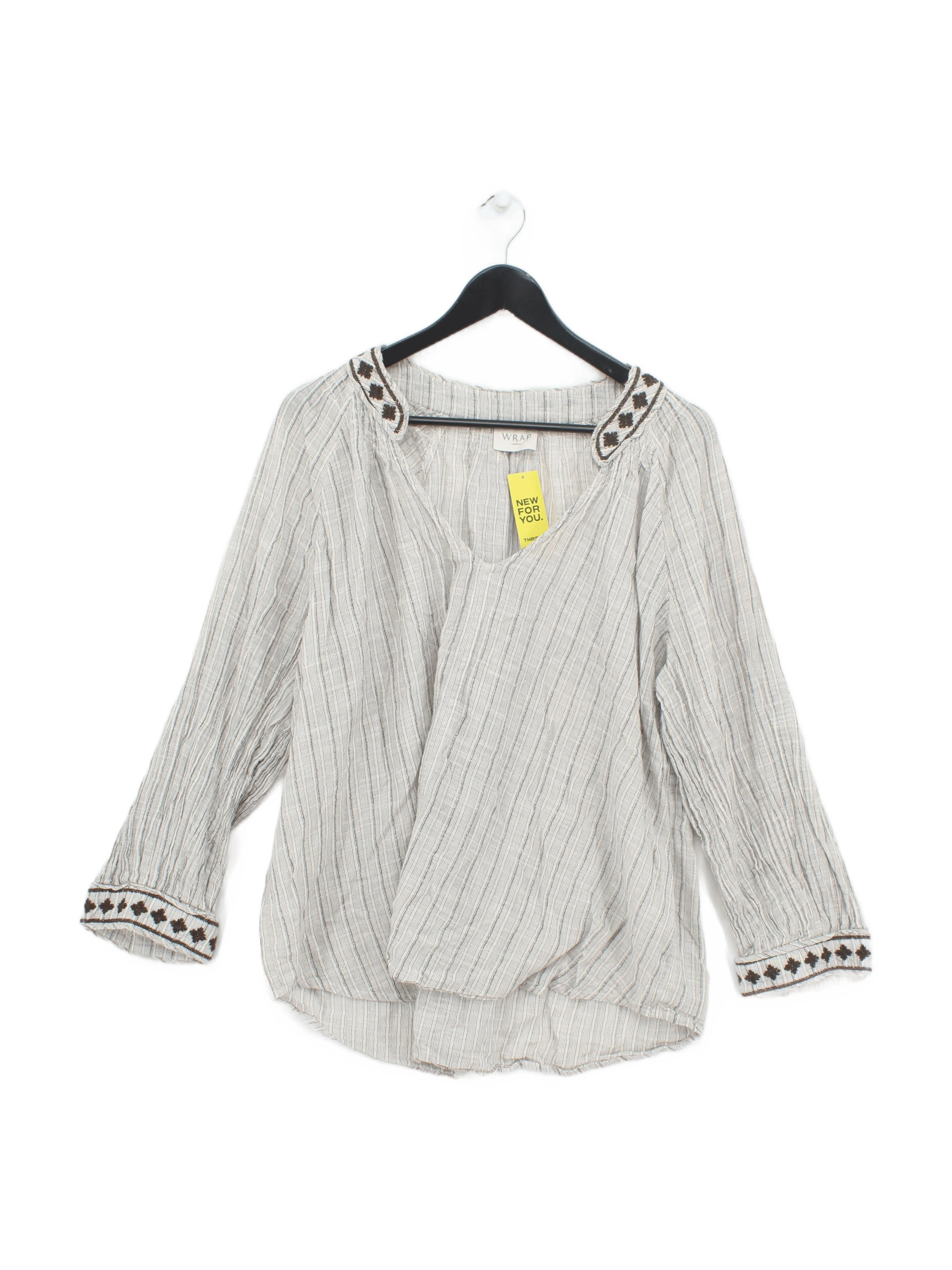 Wrap London Women's Top UK 22 Grey Cotton with Polyester Basic