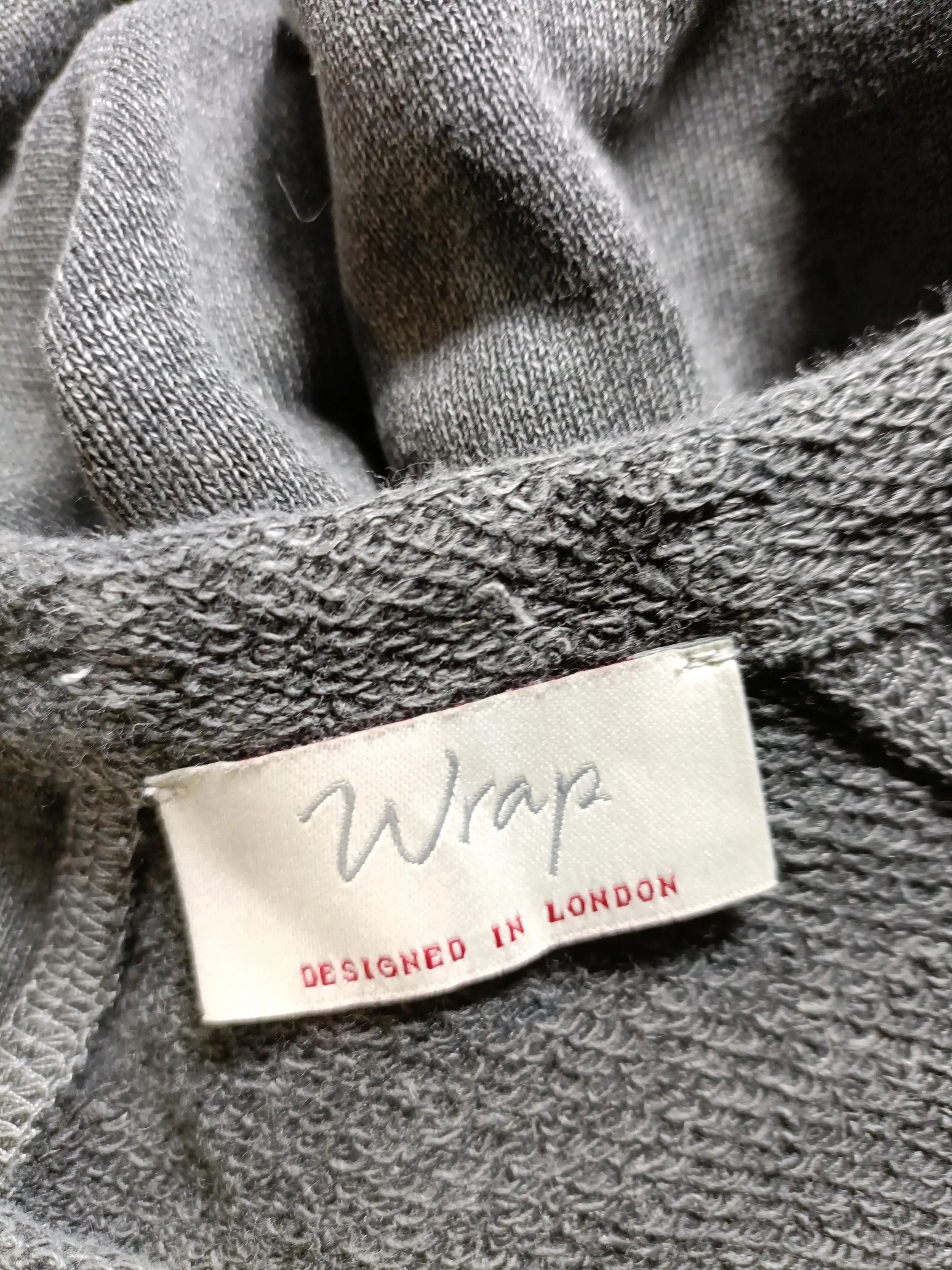 Wrap Women's Hoodie UK 10 Grey Cotton with Other Pullover - Image 5