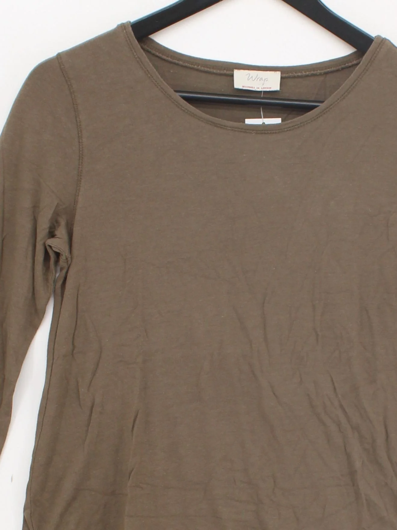 Wrap Women's Top UK 12 Green Viscose with Linen, Nylon Basic - Image 3