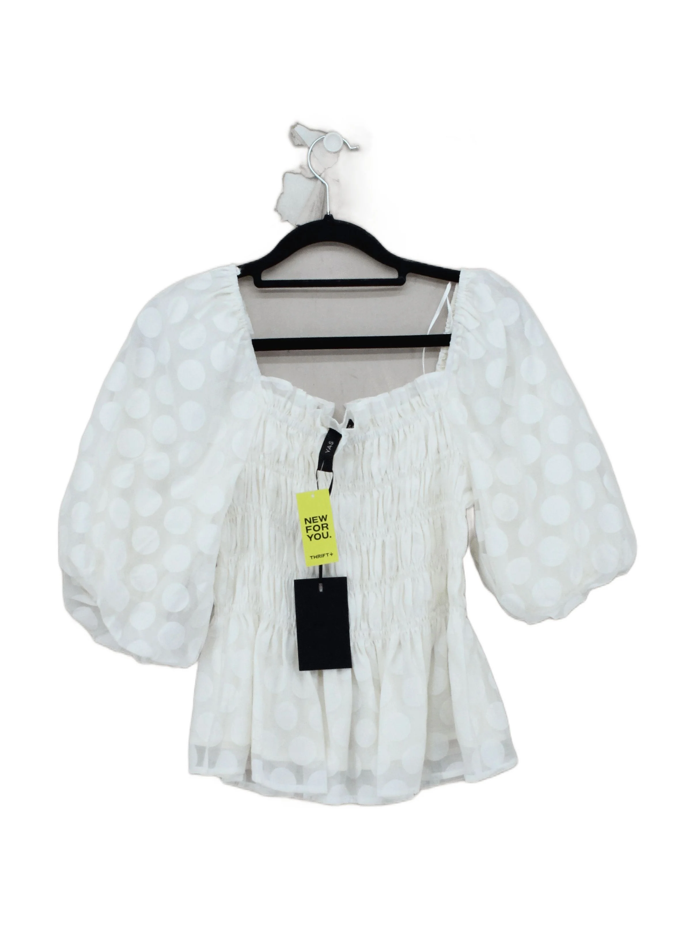 Y.A.S Women's Top UK 8 White Cotton with Polyester, Viscose Basic