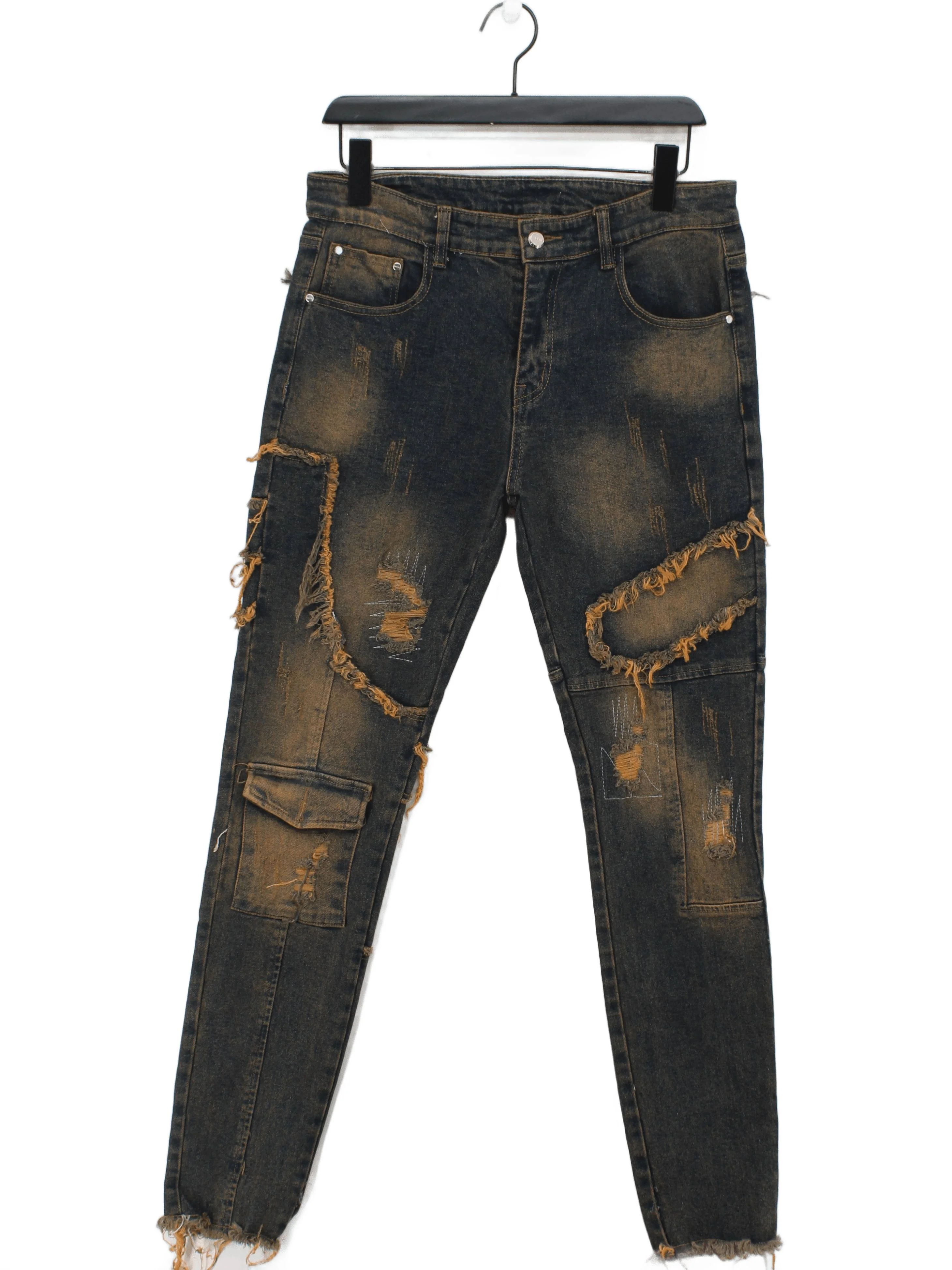 YMC Men's Jeans M Blue Cotton with Polyester Skinny